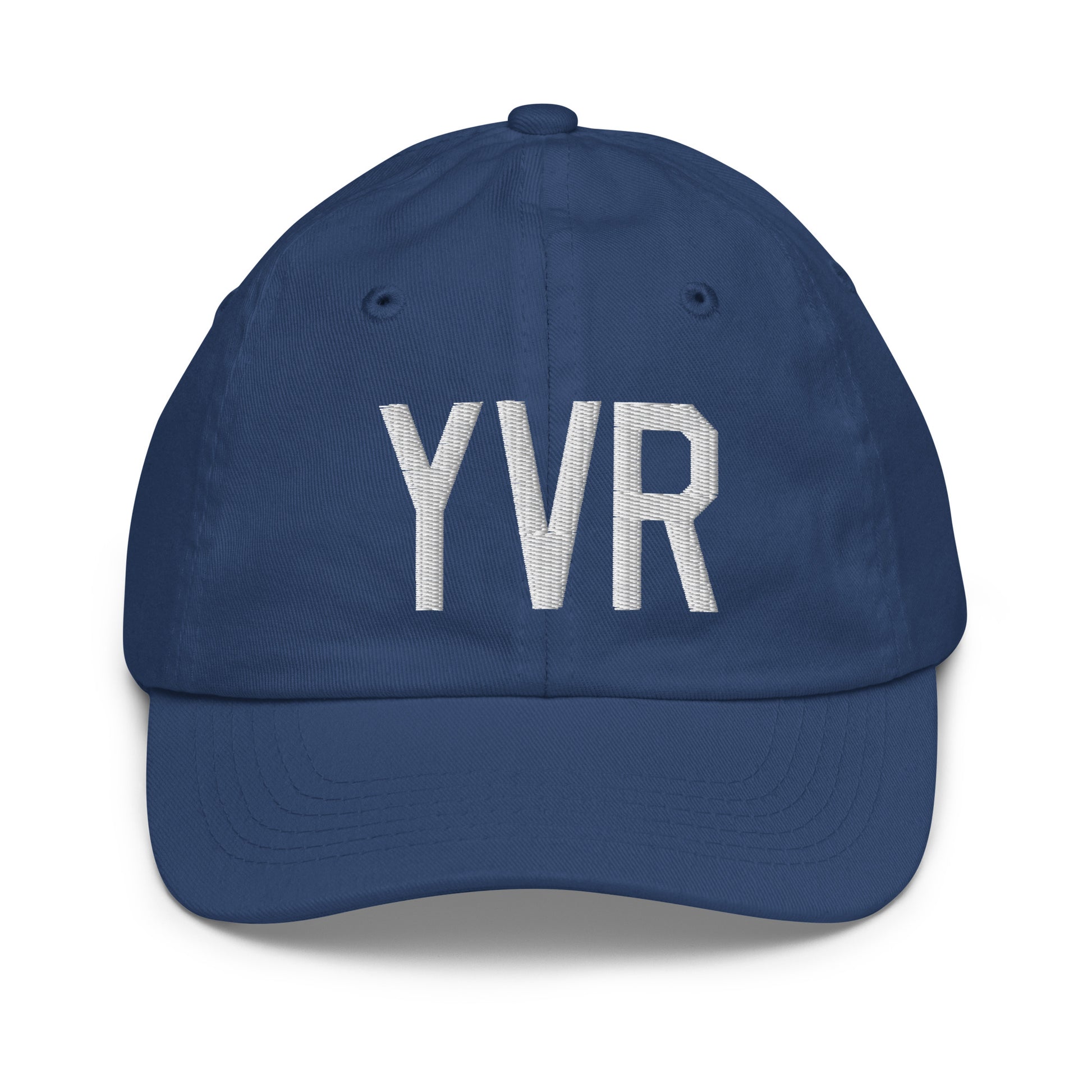 Airport Code Kid's Baseball Cap - White • YVR Vancouver • YHM Designs - Image 20