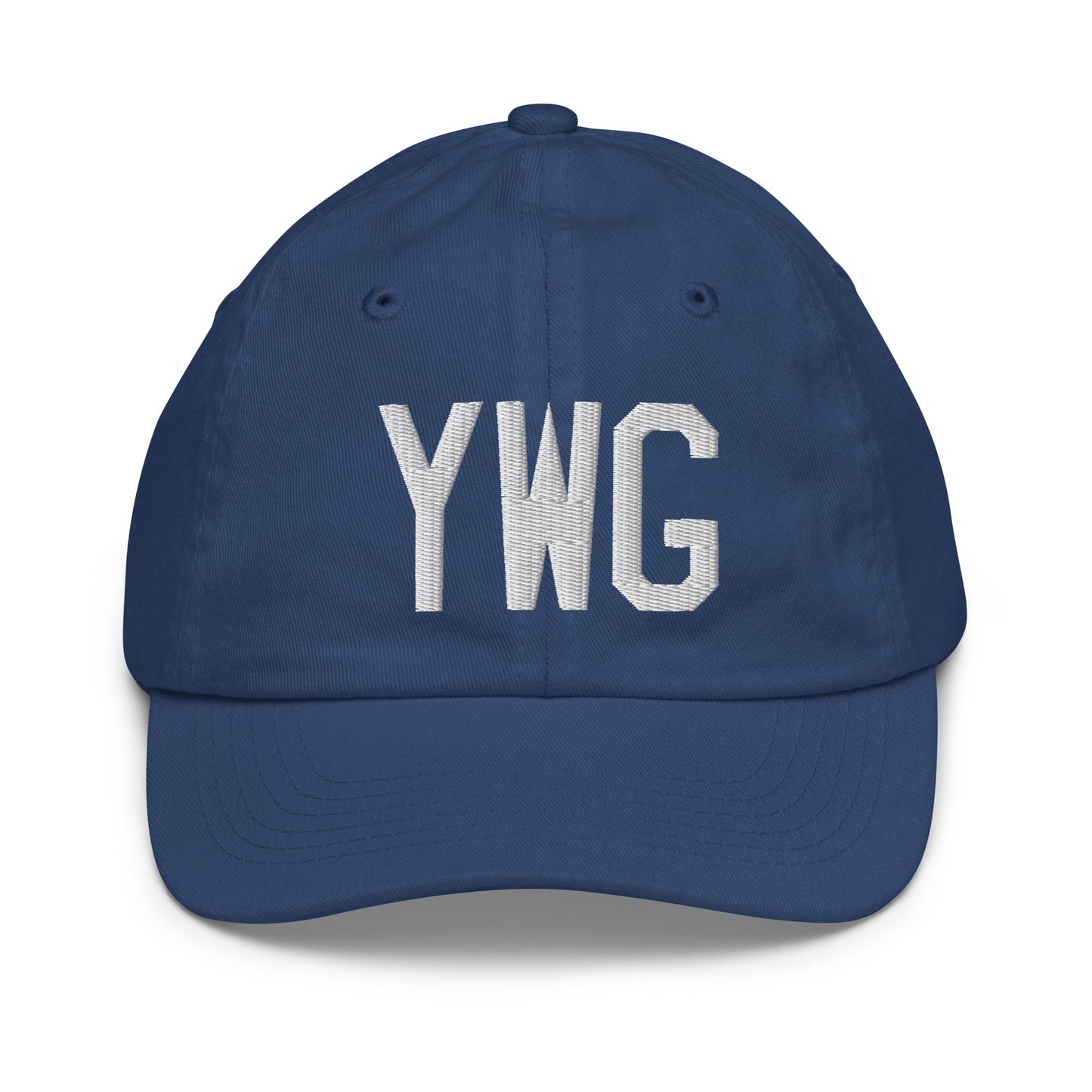 Airport Code Kid's Baseball Cap - White • YWG Winnipeg • YHM Designs - Image 20