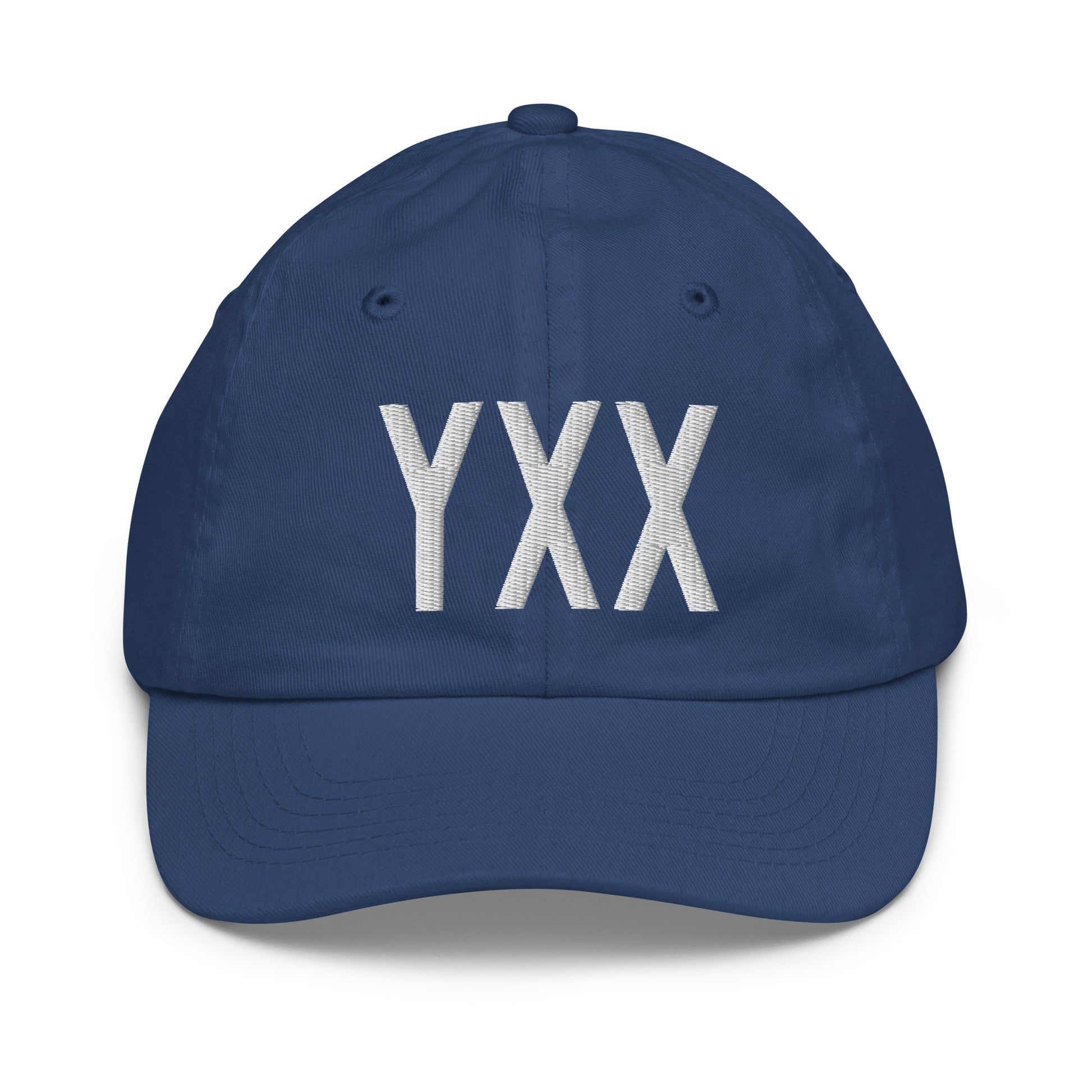 Airport Code Kid's Baseball Cap - White • YXX Abbotsford • YHM Designs - Image 20