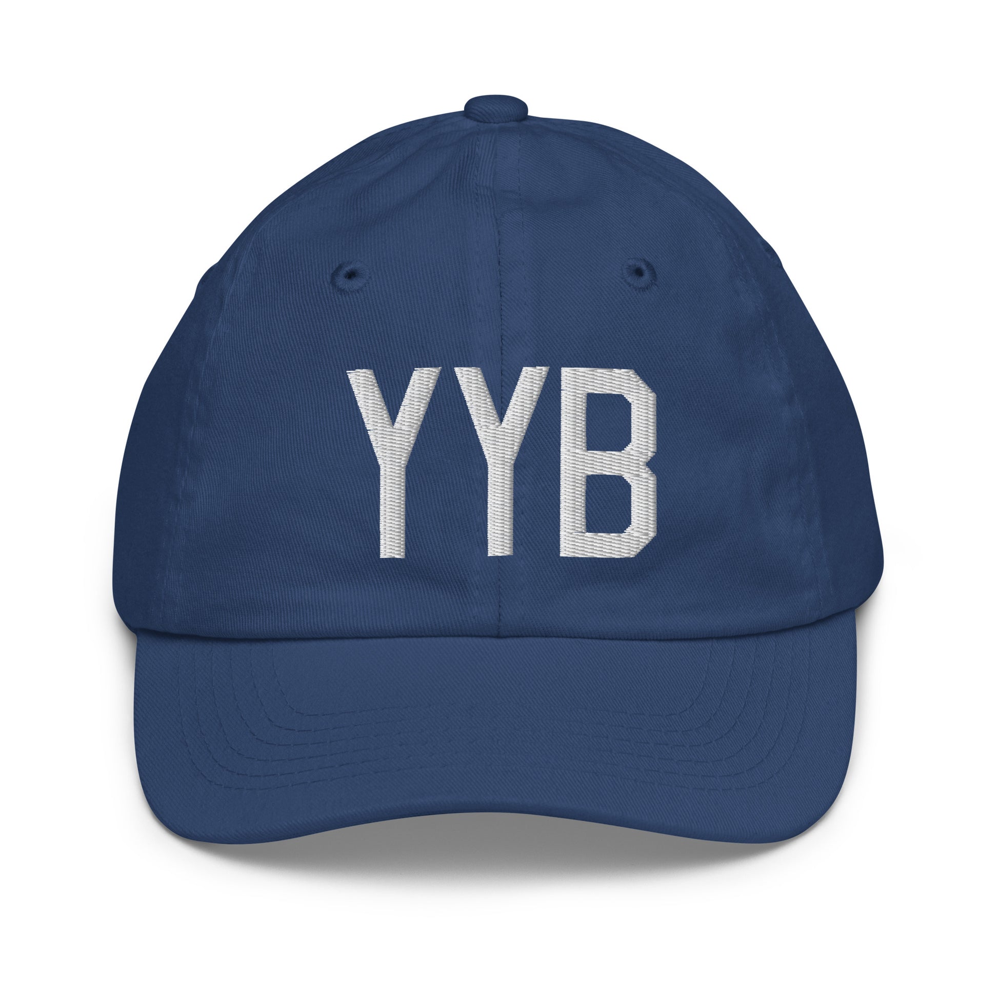 Airport Code Kid's Baseball Cap - White • YYB North Bay • YHM Designs - Image 20