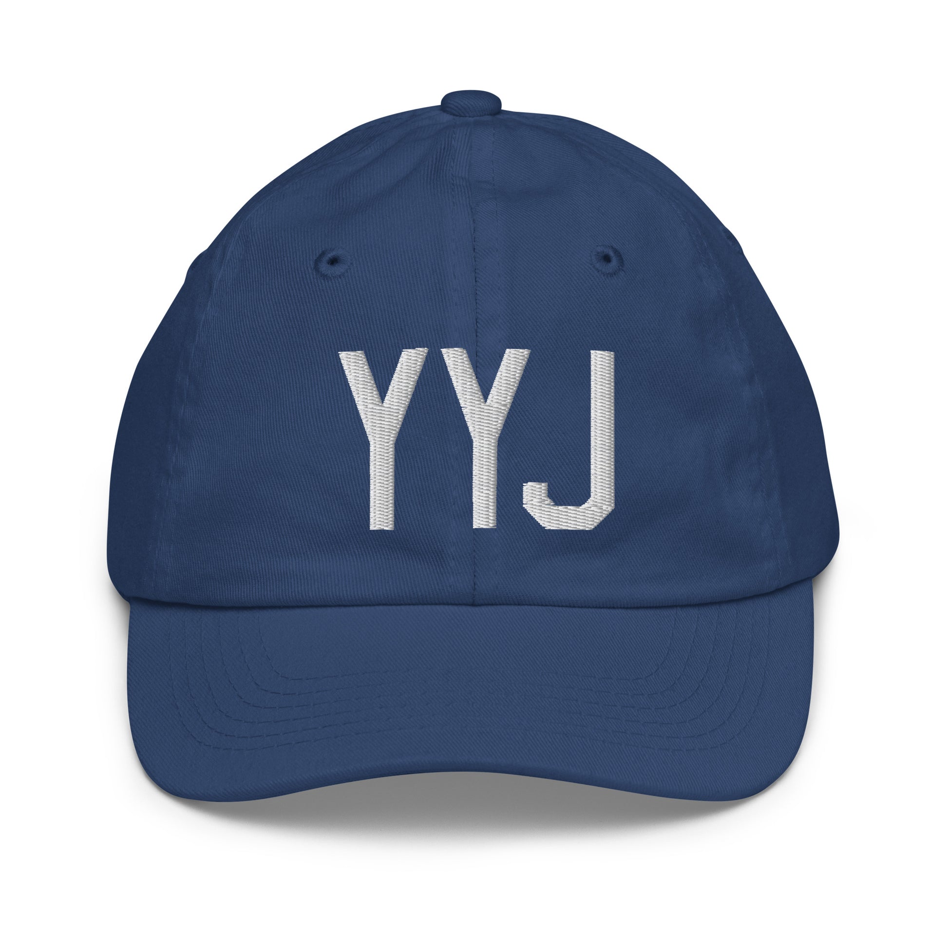 Airport Code Kid's Baseball Cap - White • YYJ Victoria • YHM Designs - Image 20