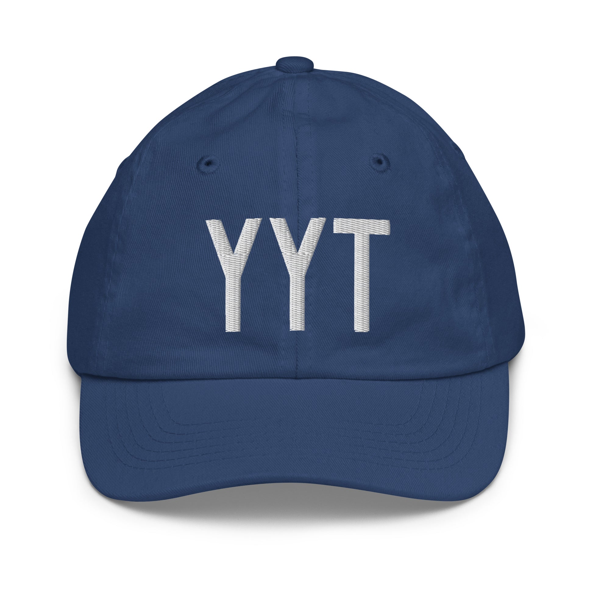 Airport Code Kid's Baseball Cap - White • YYT St. John's • YHM Designs - Image 20