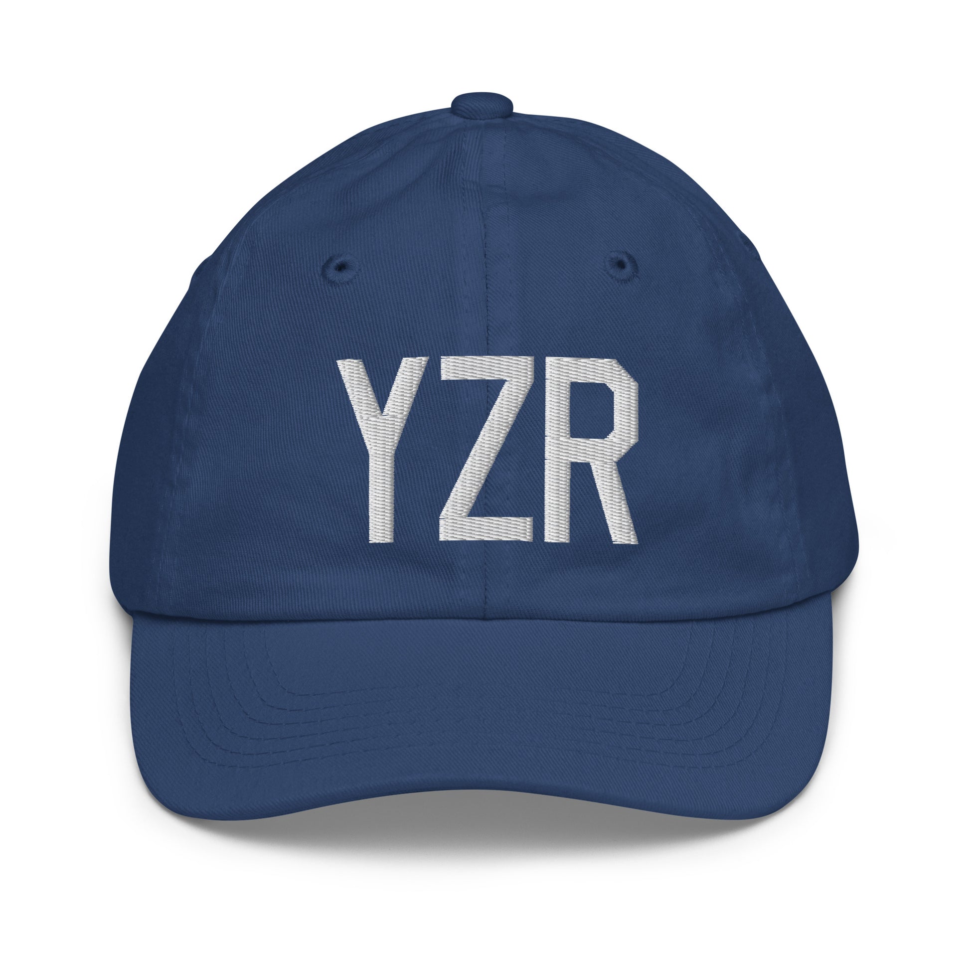 Airport Code Kid's Baseball Cap - White • YZR Sarnia • YHM Designs - Image 20