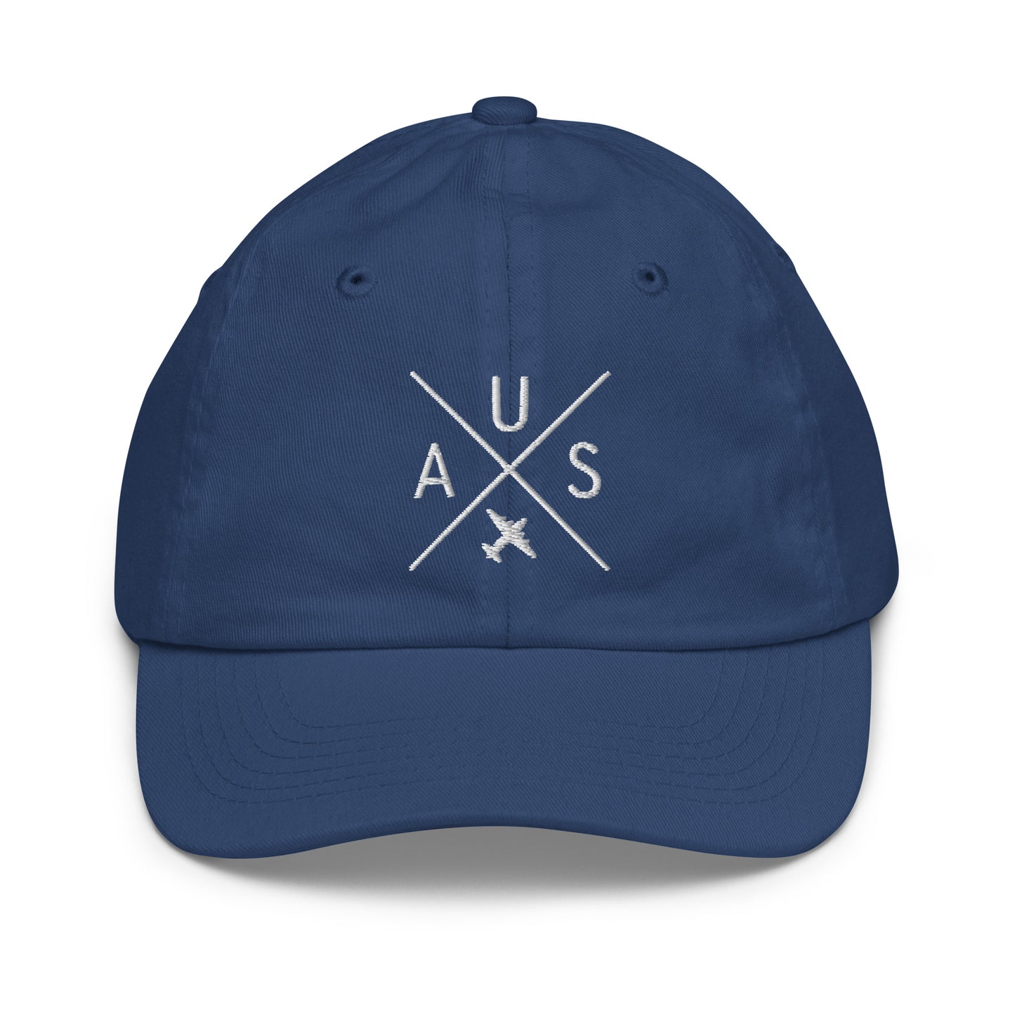 Crossed-X Kid's Baseball Cap - White • AUS Austin • YHM Designs - Image 19