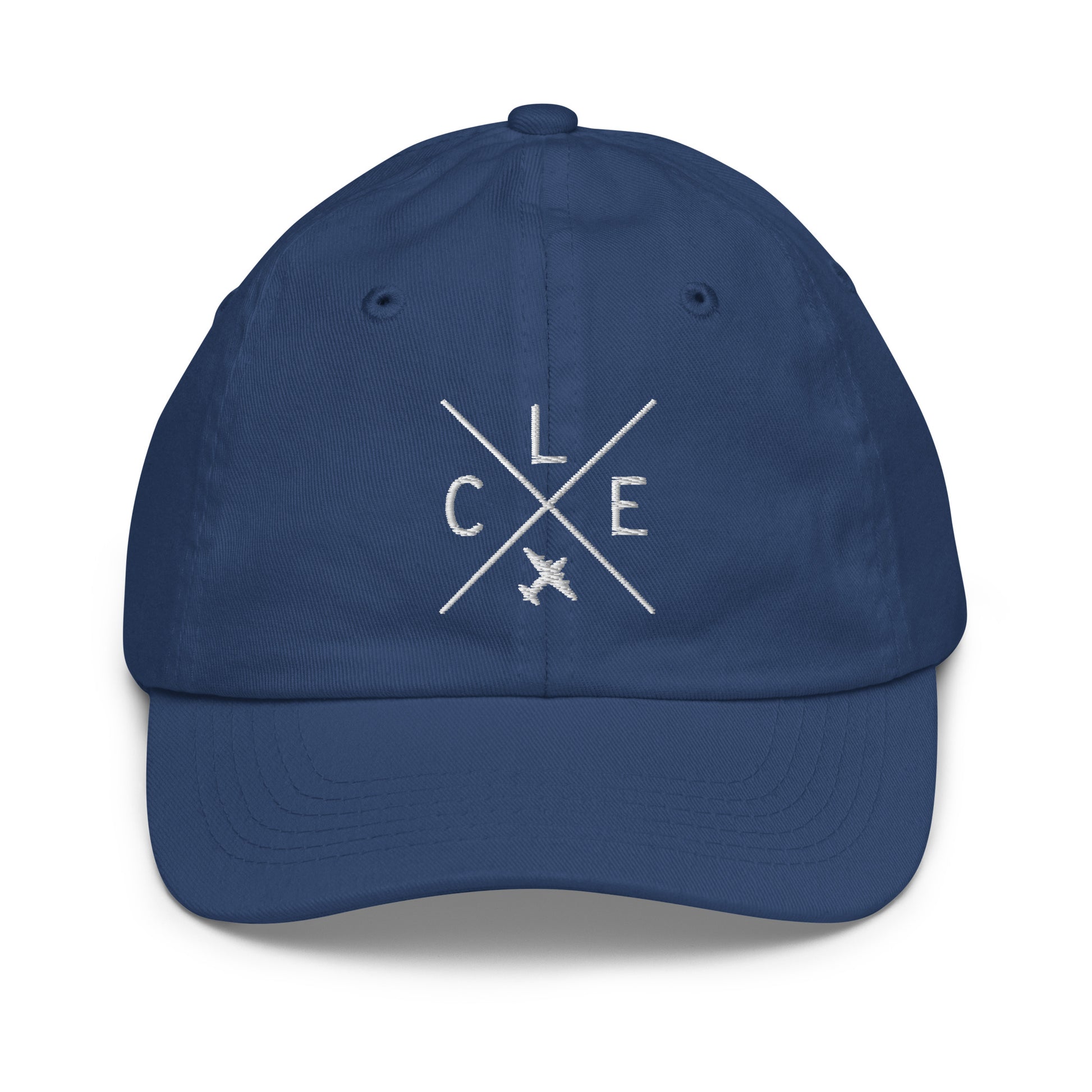 Crossed-X Kid's Baseball Cap - White • CLE Cleveland • YHM Designs - Image 19