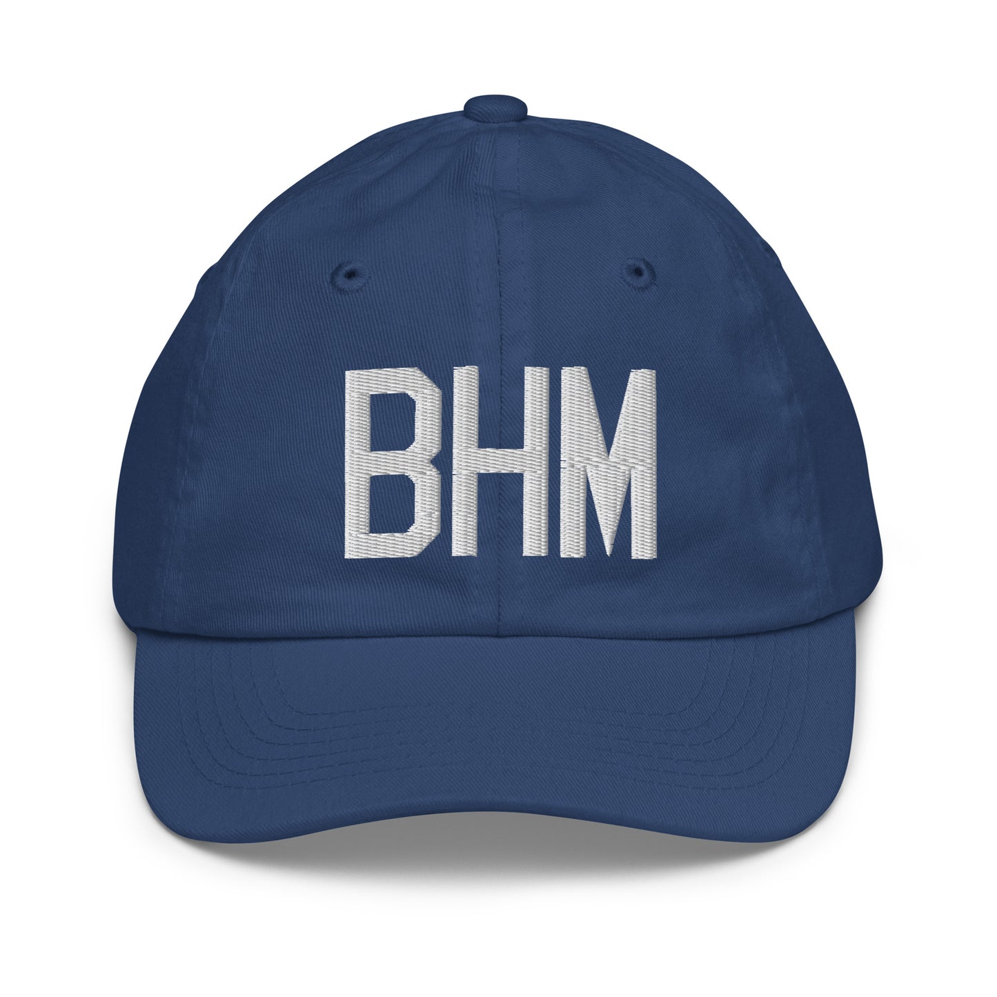 Airport Code Kid's Baseball Cap - White • BHM Birmingham • YHM Designs - Image 20
