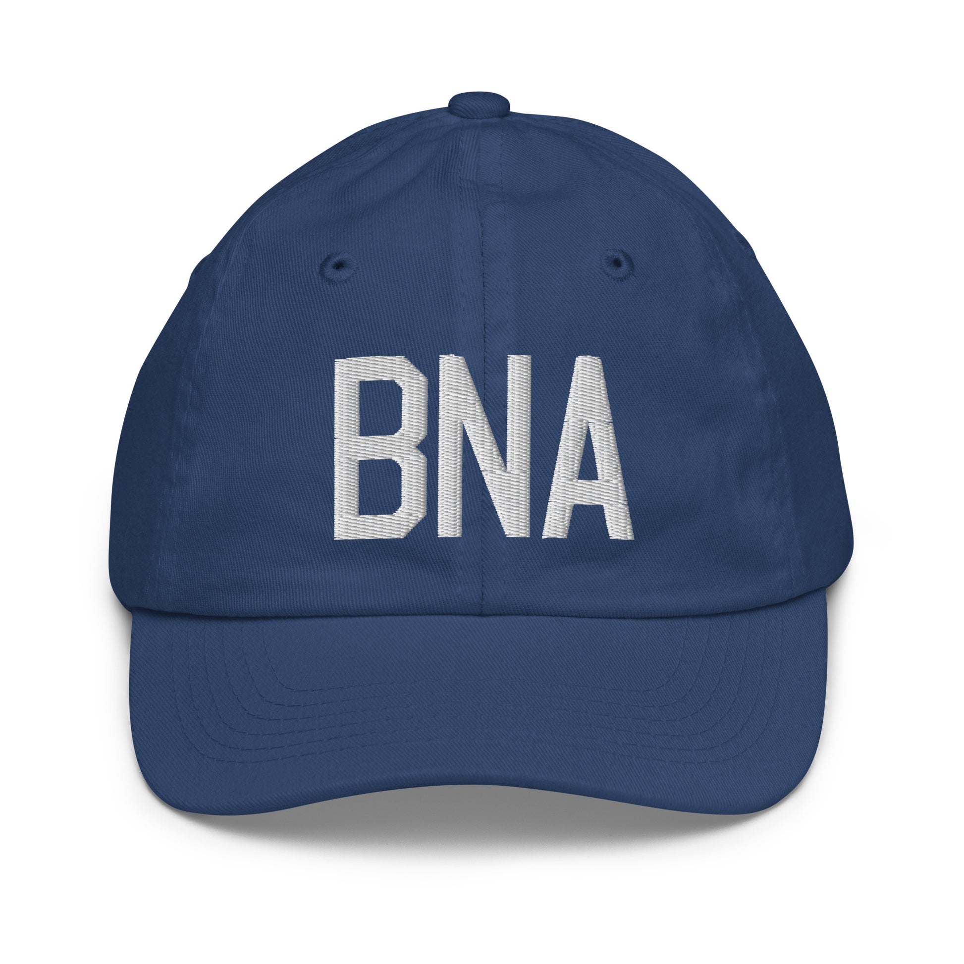Airport Code Kid's Baseball Cap - White • BNA Nashville • YHM Designs - Image 20