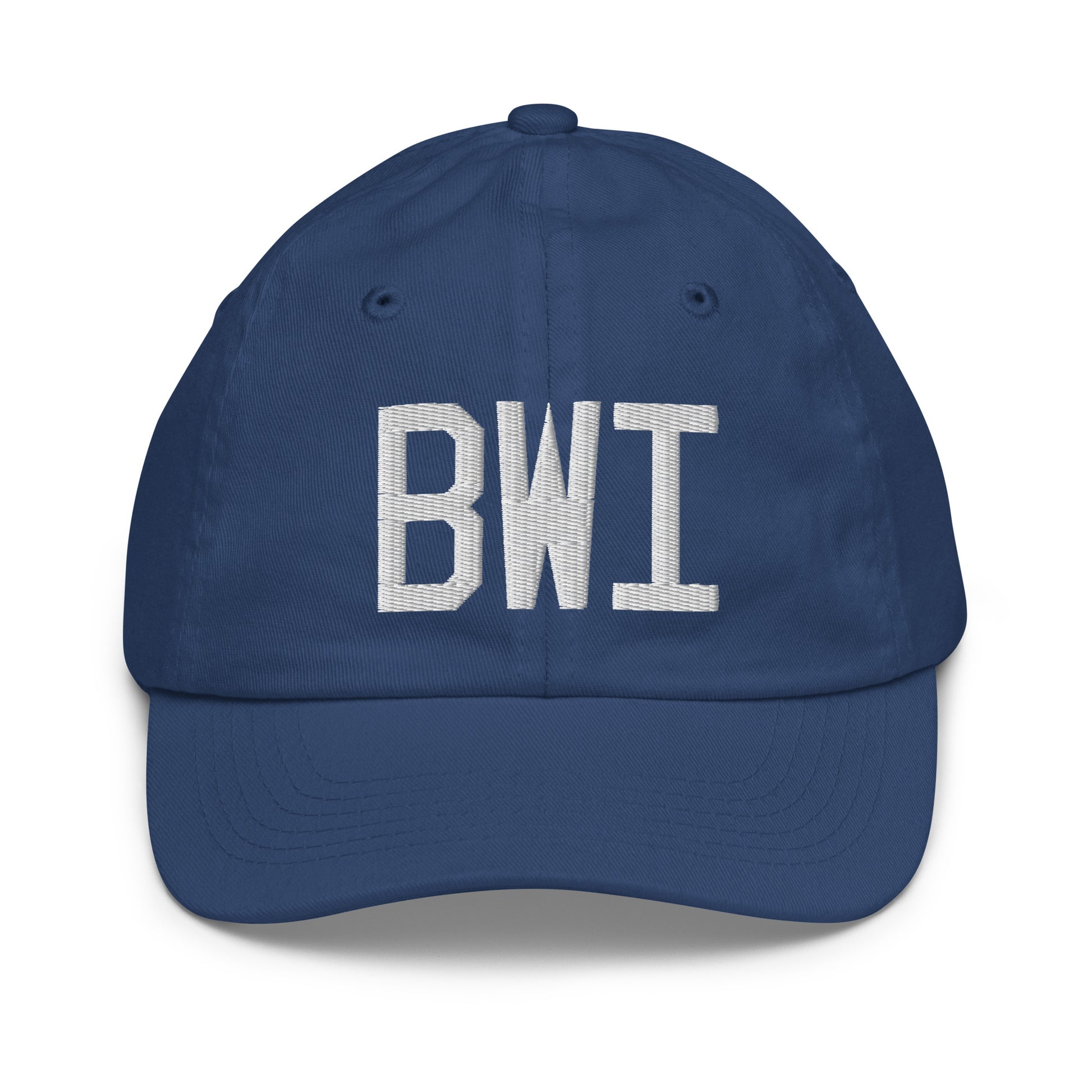 Airport Code Kid's Baseball Cap - White • BWI Baltimore • YHM Designs - Image 20