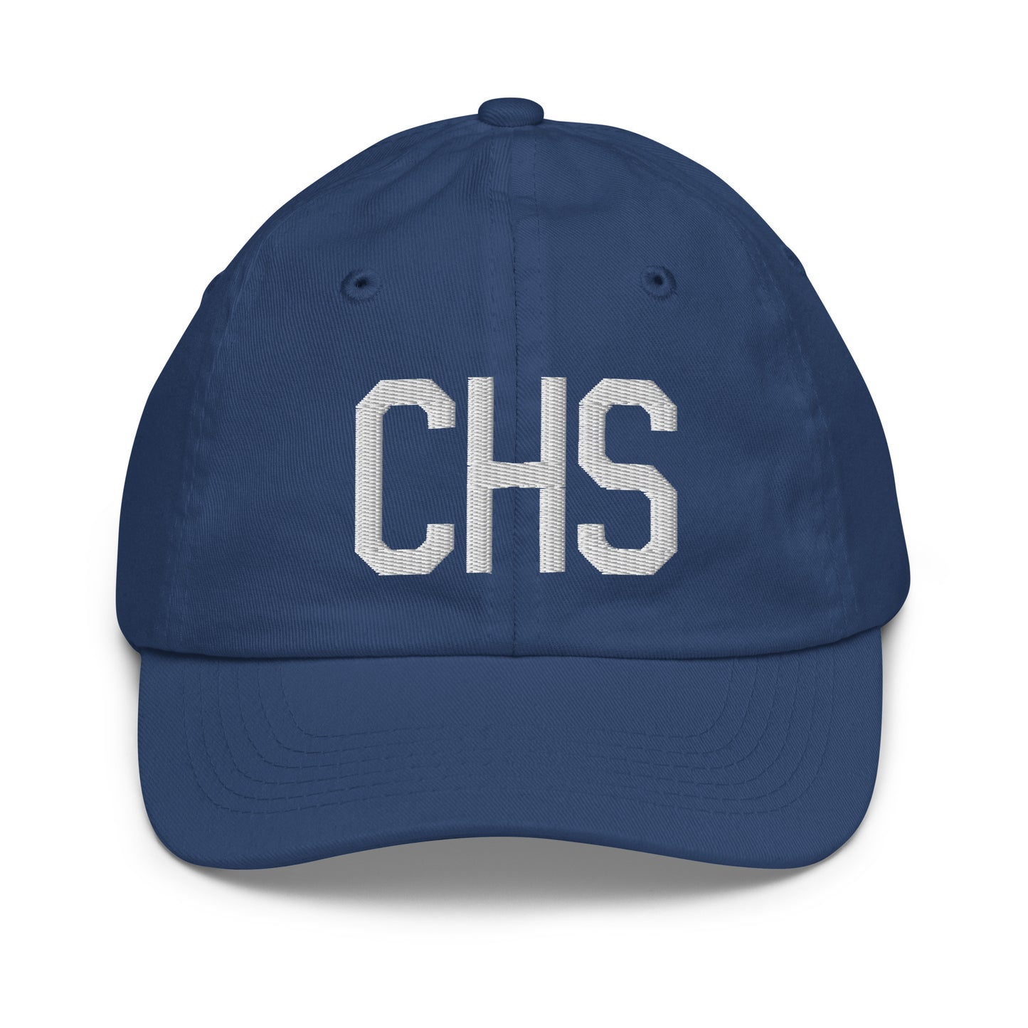 Airport Code Kid's Baseball Cap - White • CHS Charleston • YHM Designs - Image 20