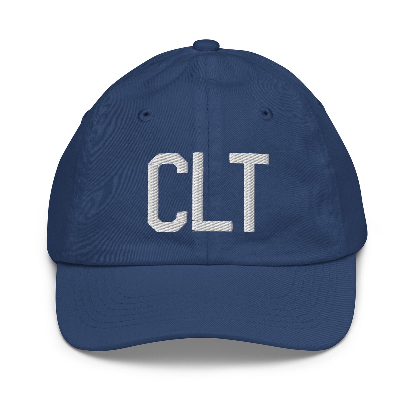 Airport Code Kid's Baseball Cap - White • CLT Charlotte • YHM Designs - Image 20
