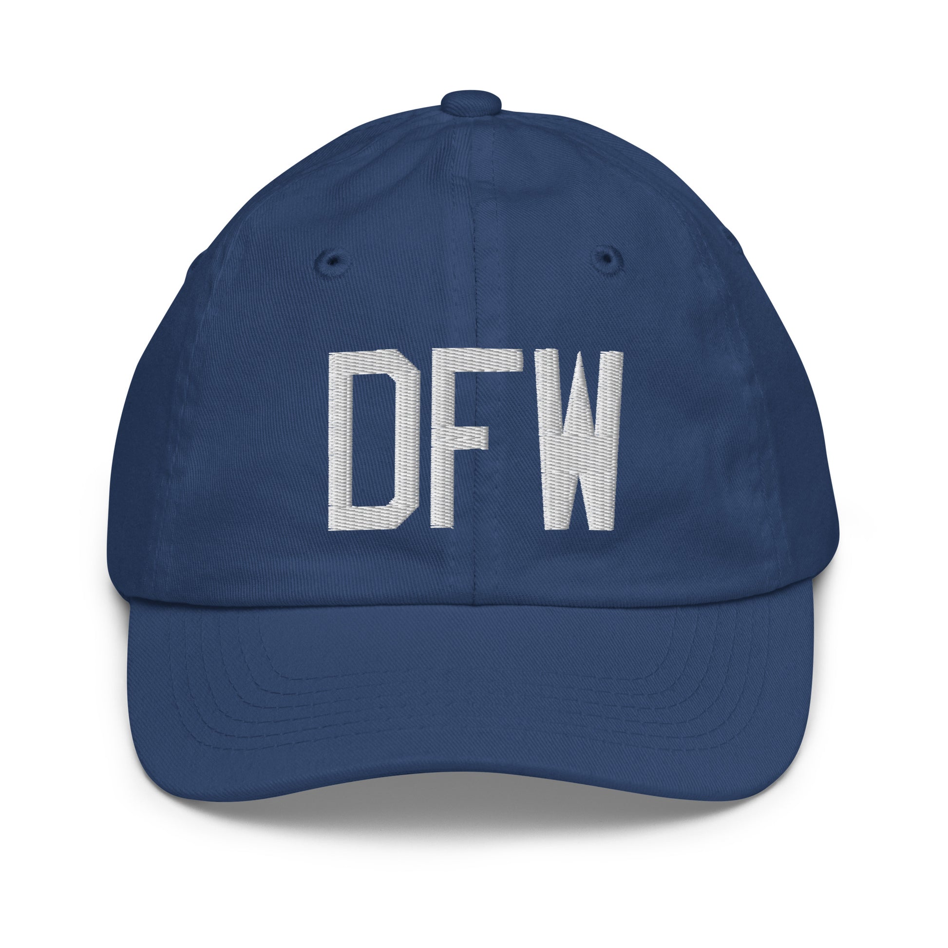 Airport Code Kid's Baseball Cap - White • DFW Dallas • YHM Designs - Image 20