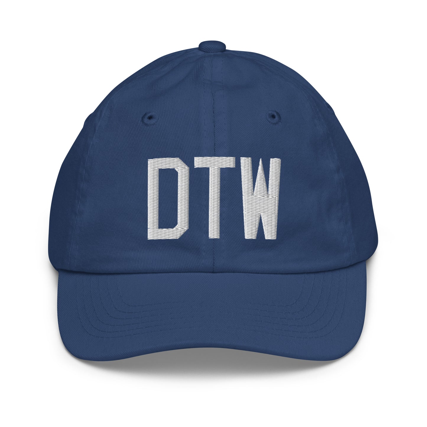 Airport Code Kid's Baseball Cap - White • DTW Detroit • YHM Designs - Image 20
