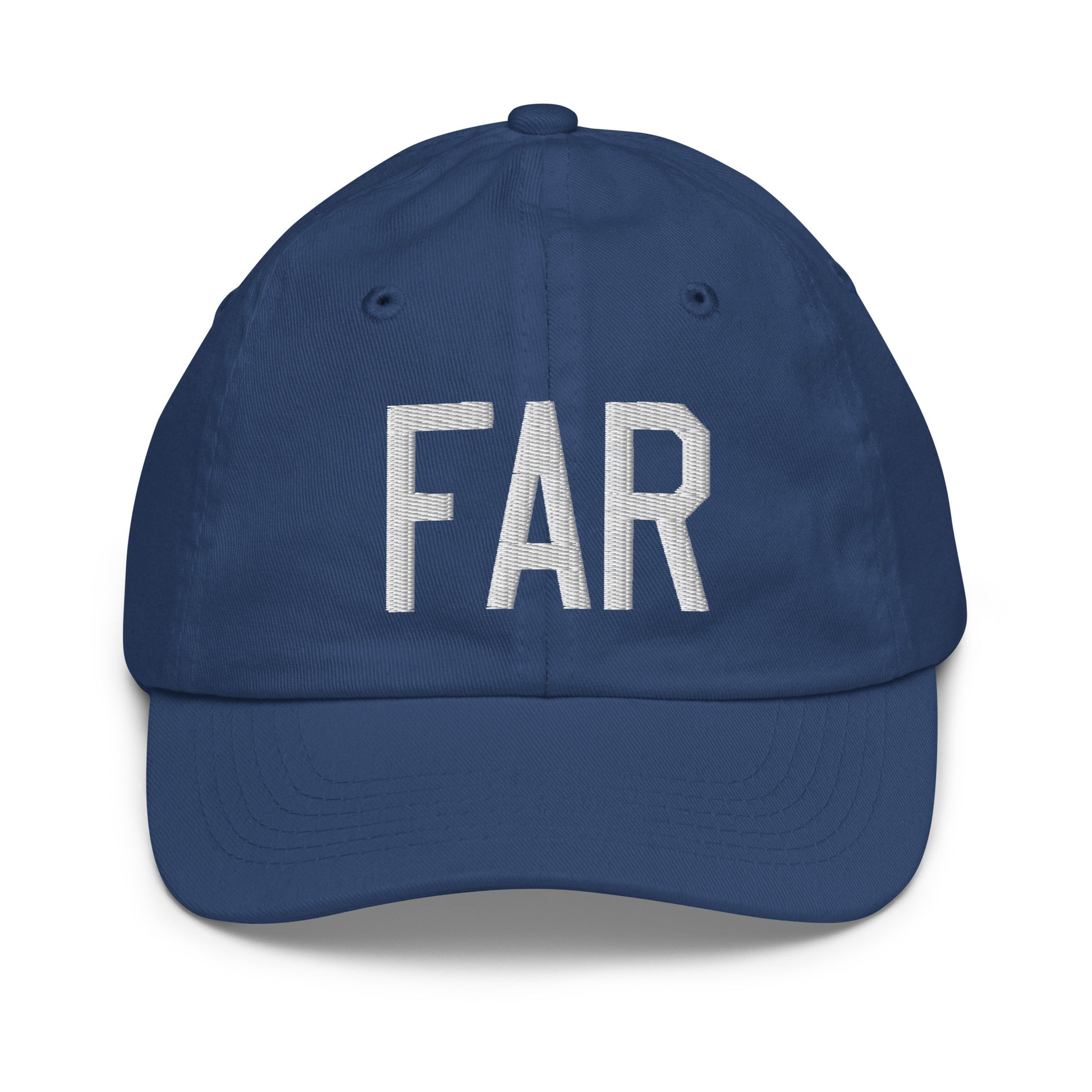 Airport Code Kid's Baseball Cap - White • FAR Fargo • YHM Designs - Image 20