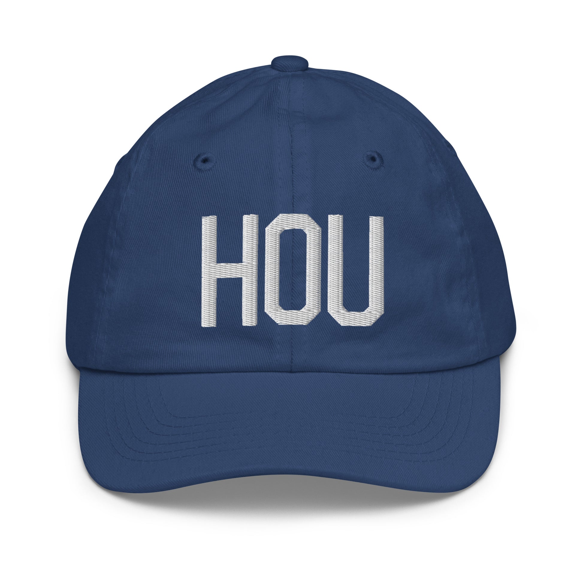 Airport Code Kid's Baseball Cap - White • HOU Houston • YHM Designs - Image 20