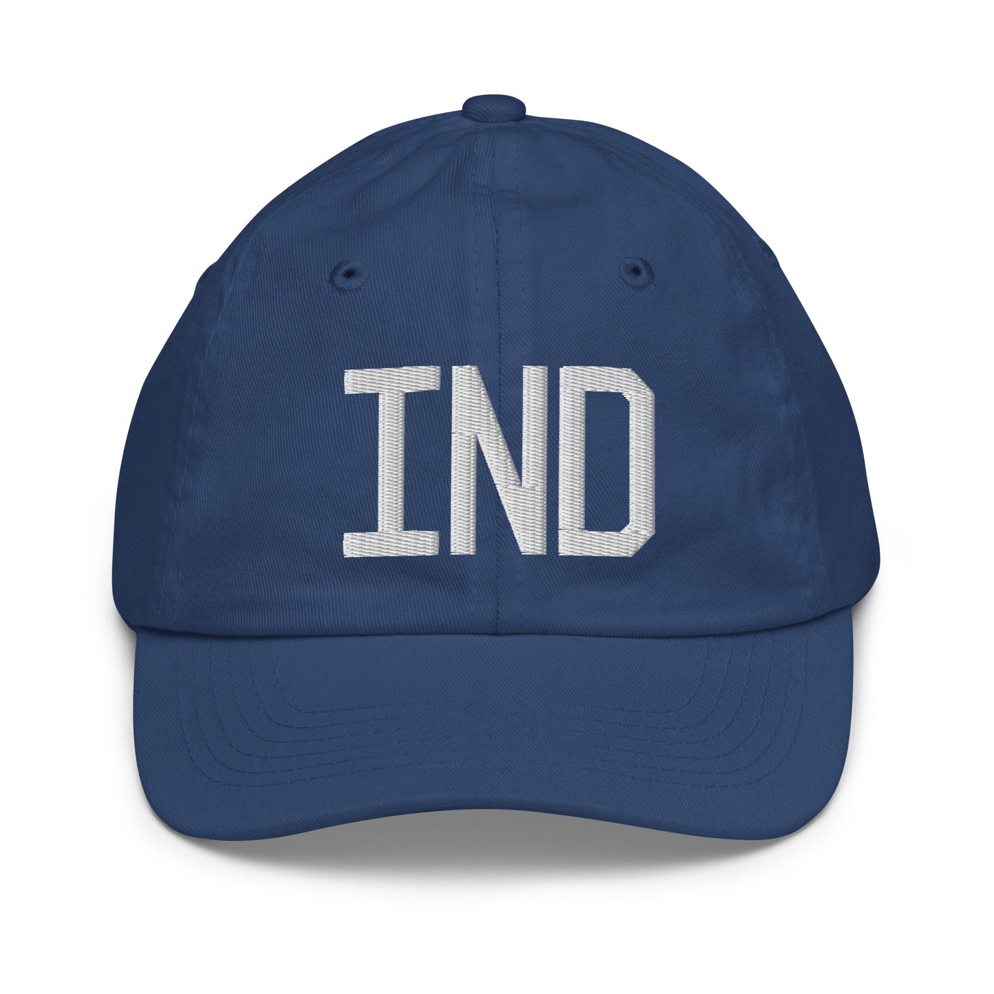 Airport Code Kid's Baseball Cap - White • IND Indianapolis • YHM Designs - Image 20
