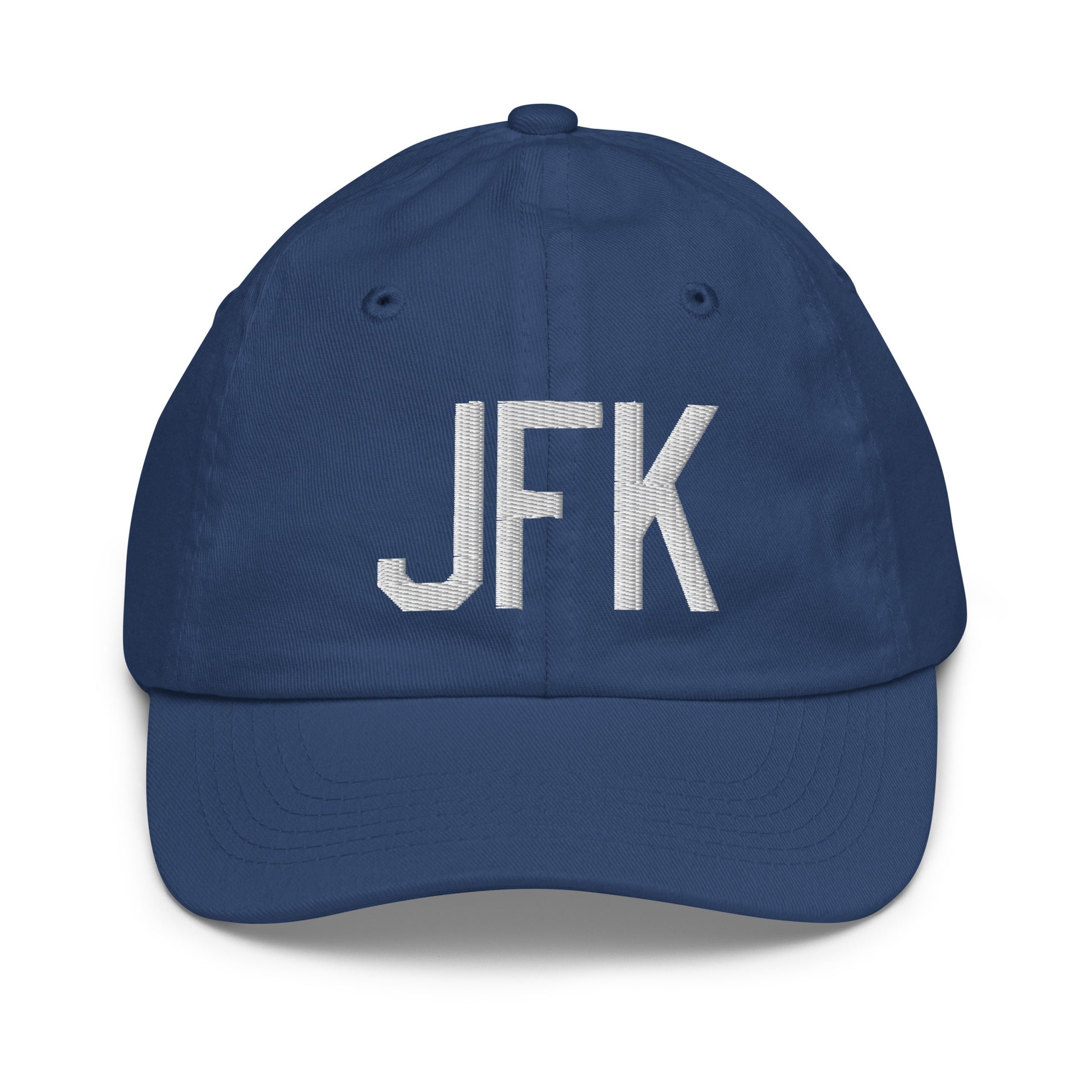 Airport Code Kid's Baseball Cap - White • JFK New York • YHM Designs - Image 20