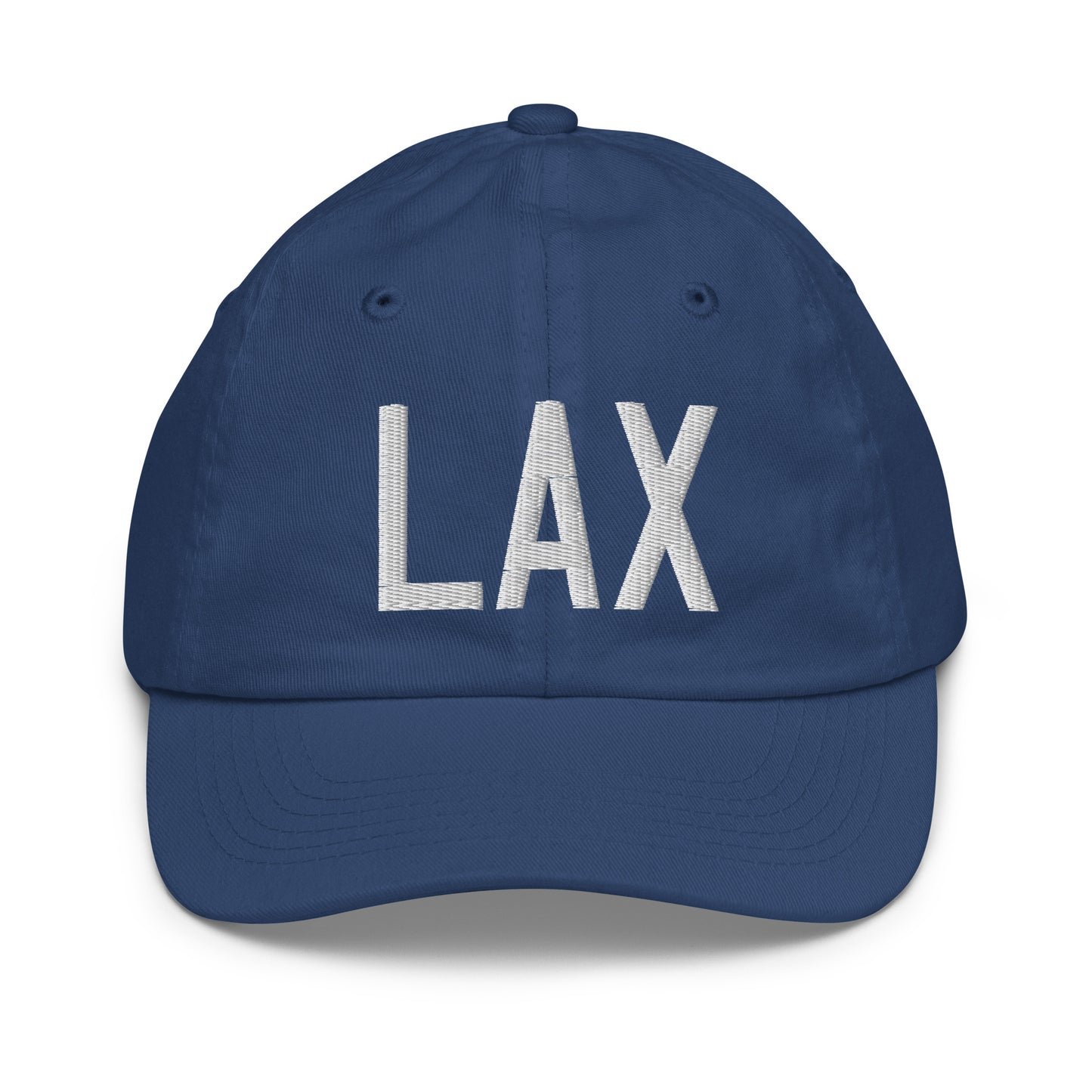 Airport Code Kid's Baseball Cap - White • LAX Los Angeles • YHM Designs - Image 20