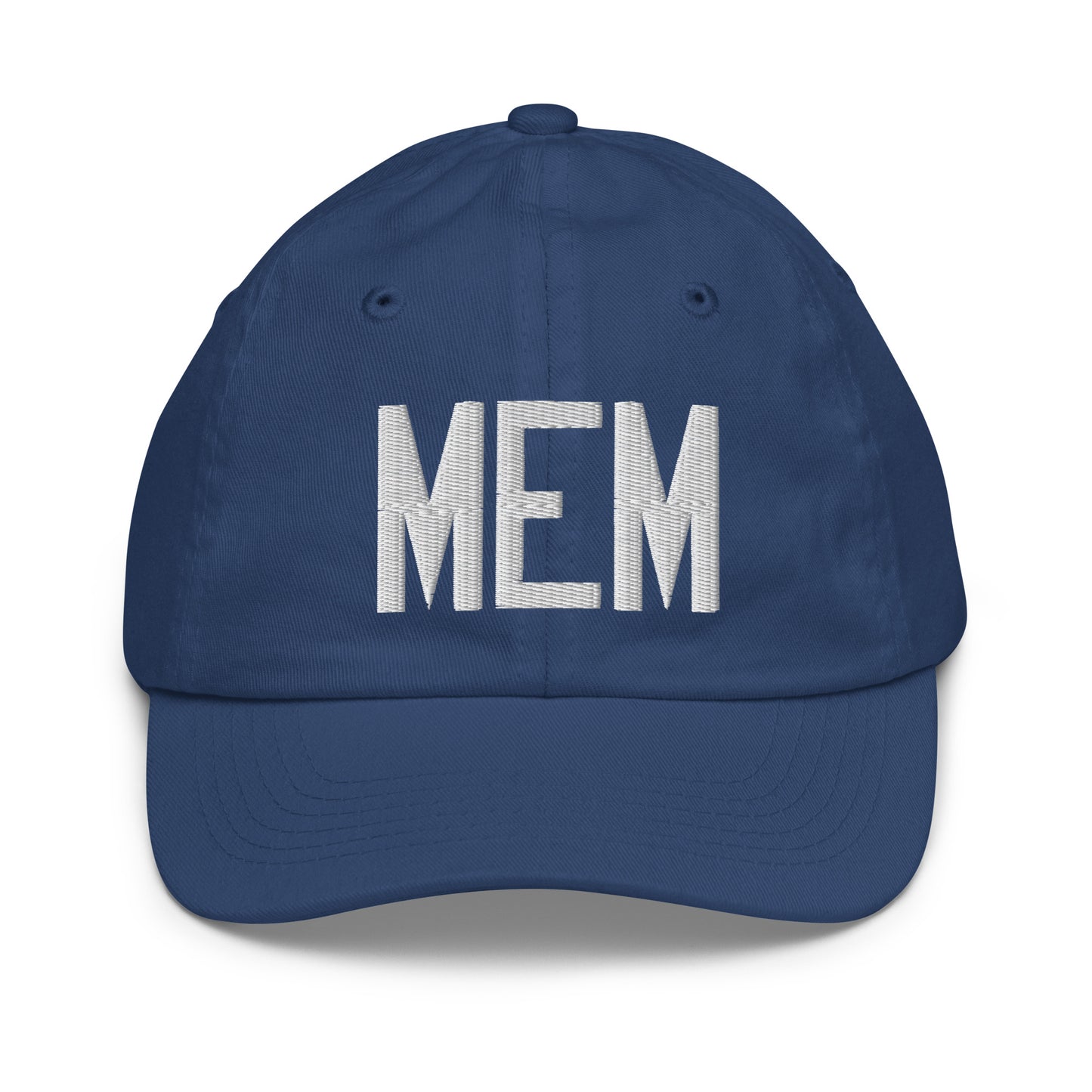 Airport Code Kid's Baseball Cap - White • MEM Memphis • YHM Designs - Image 20