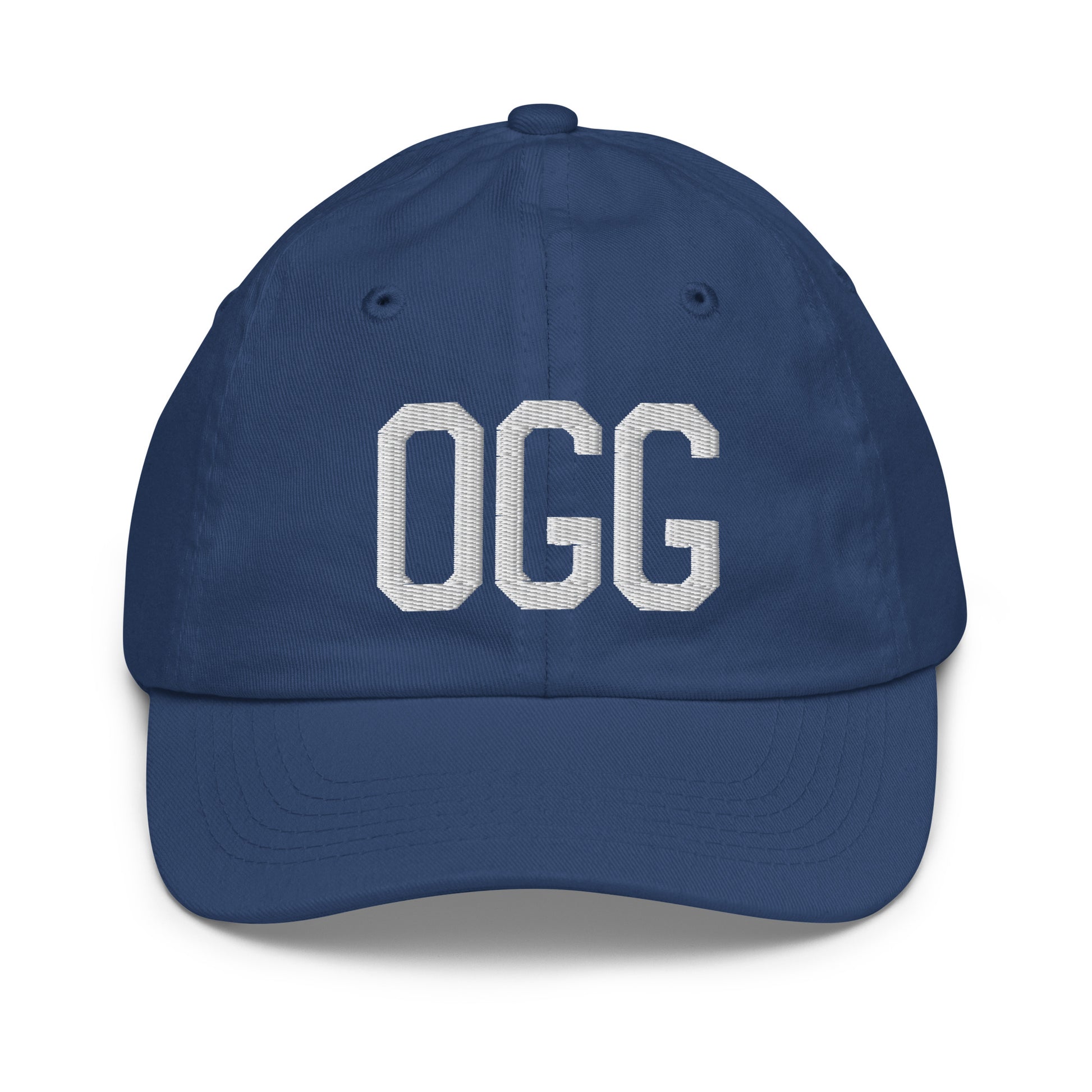 Airport Code Kid's Baseball Cap - White • OGG Maui • YHM Designs - Image 20