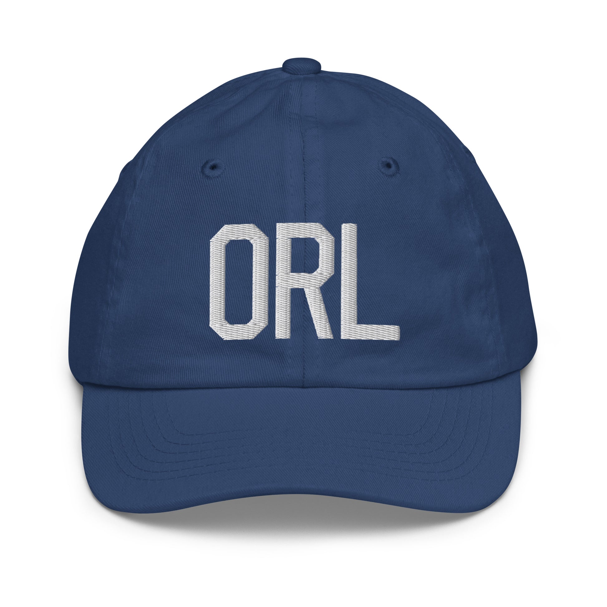 Airport Code Kid's Baseball Cap - White • ORL Orlando • YHM Designs - Image 20