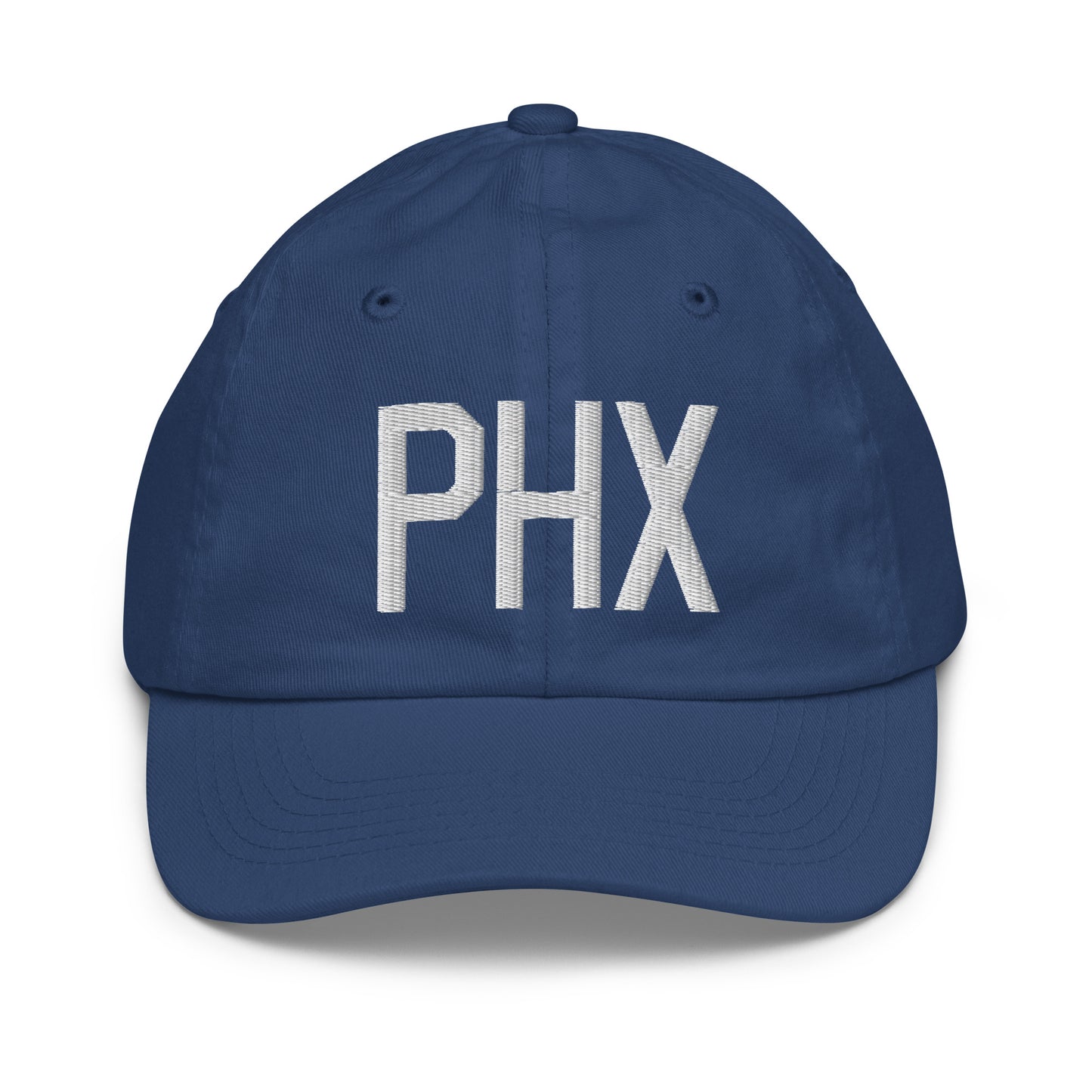 Airport Code Kid's Baseball Cap - White • PHX Phoenix • YHM Designs - Image 20