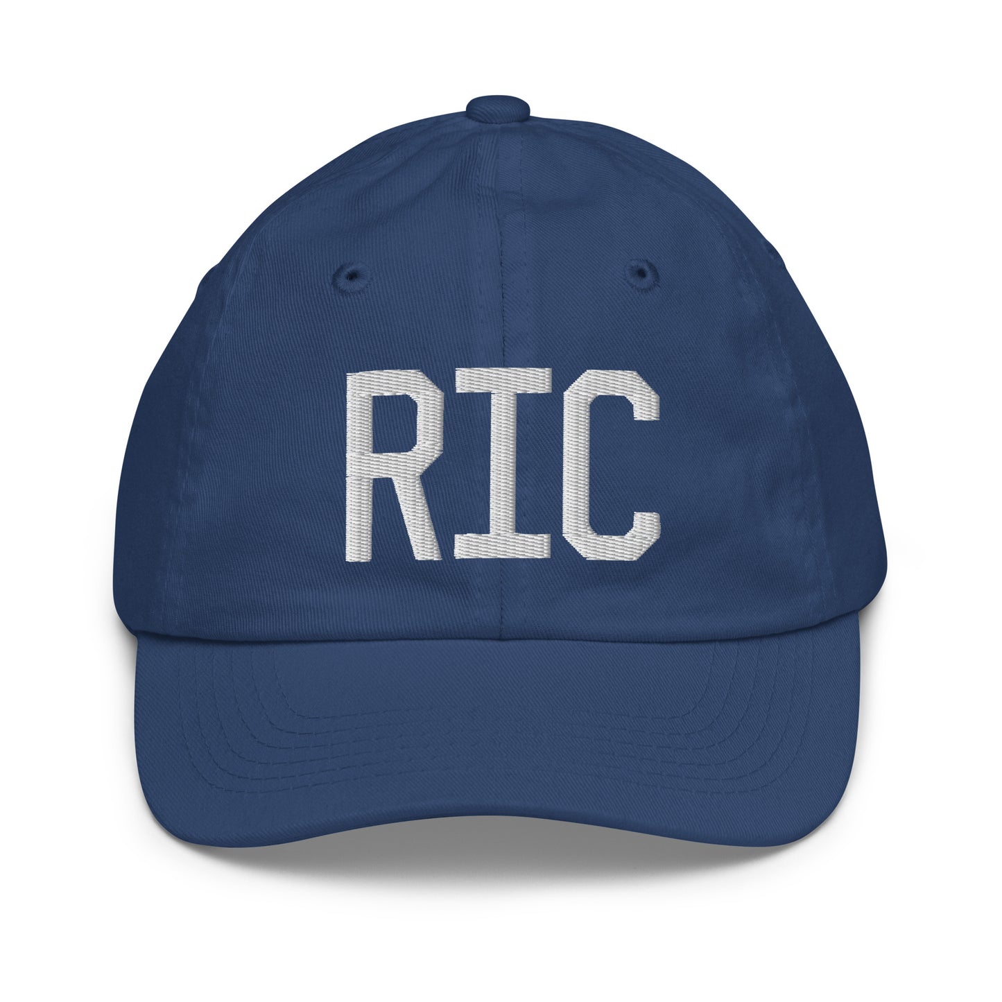 Airport Code Kid's Baseball Cap - White • RIC Richmond • YHM Designs - Image 20
