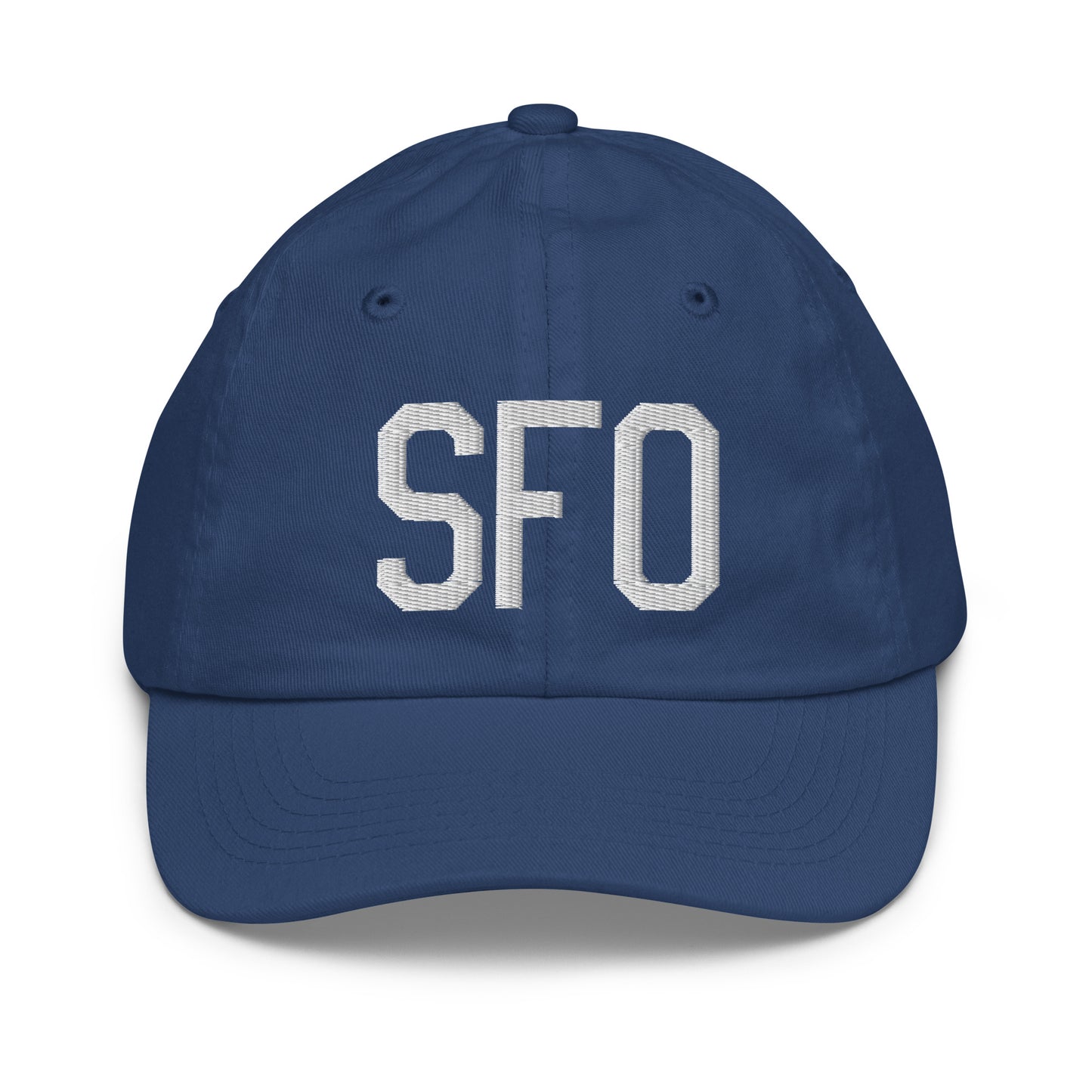 Airport Code Kid's Baseball Cap - White • SFO San Francisco • YHM Designs - Image 20