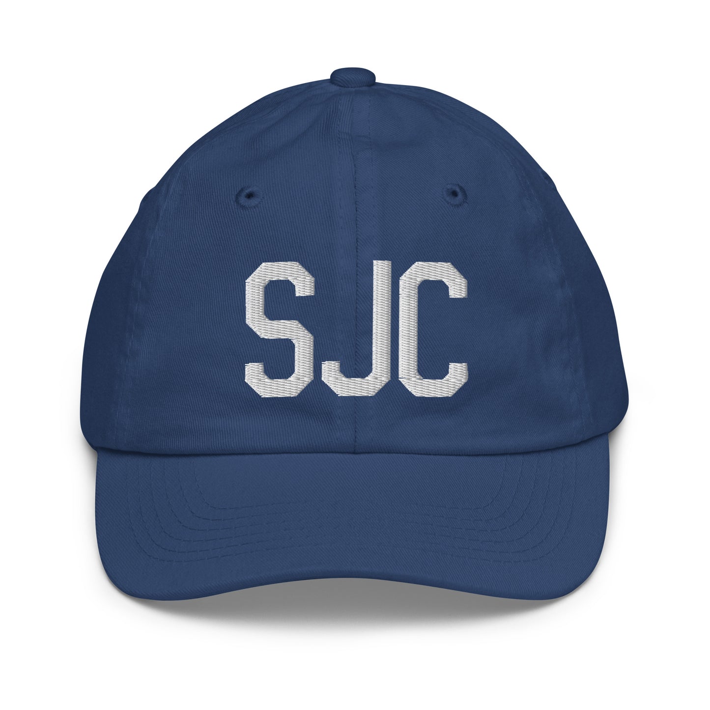 Airport Code Kid's Baseball Cap - White • SJC San Jose • YHM Designs - Image 20