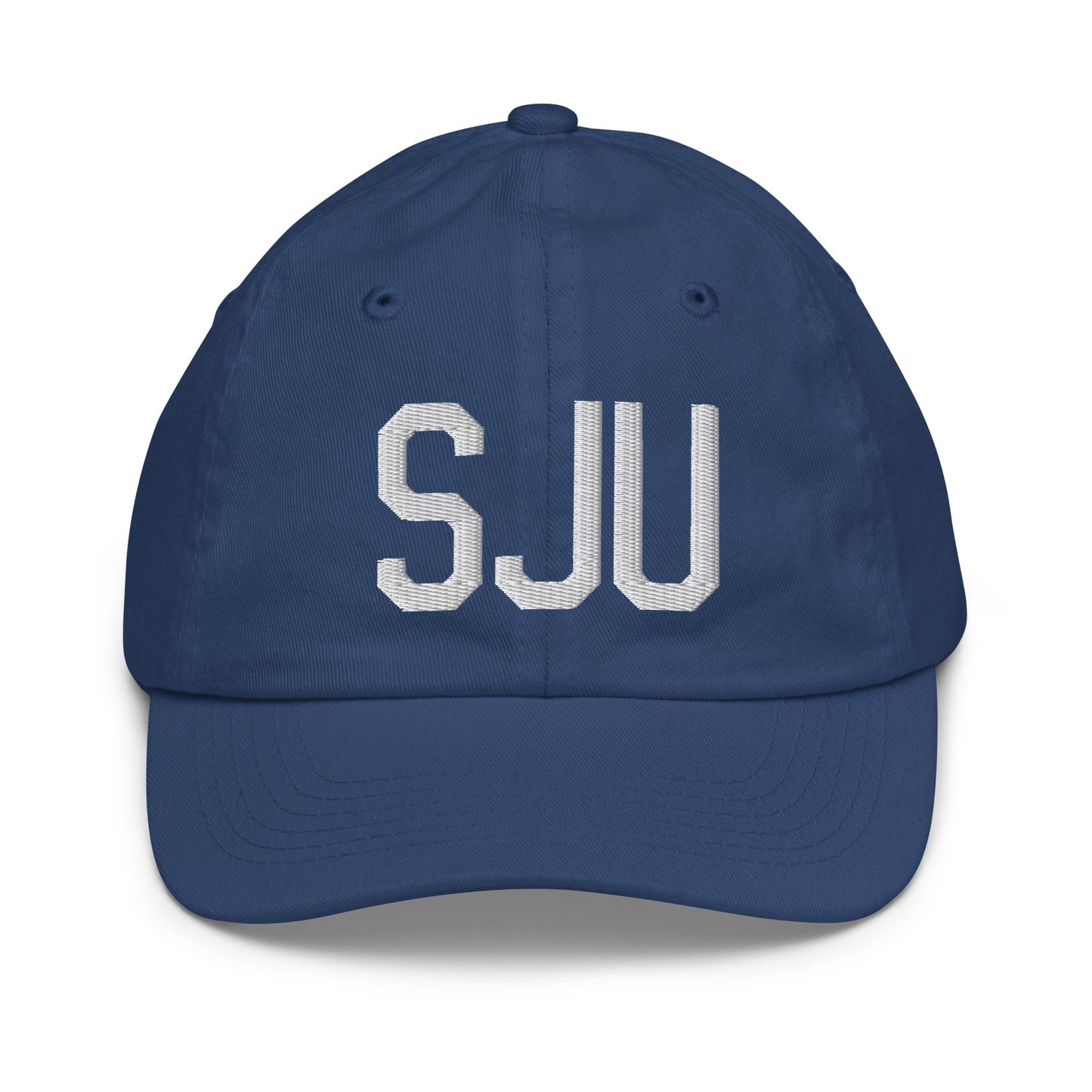 Airport Code Kid's Baseball Cap - White • SJU San Juan • YHM Designs - Image 20
