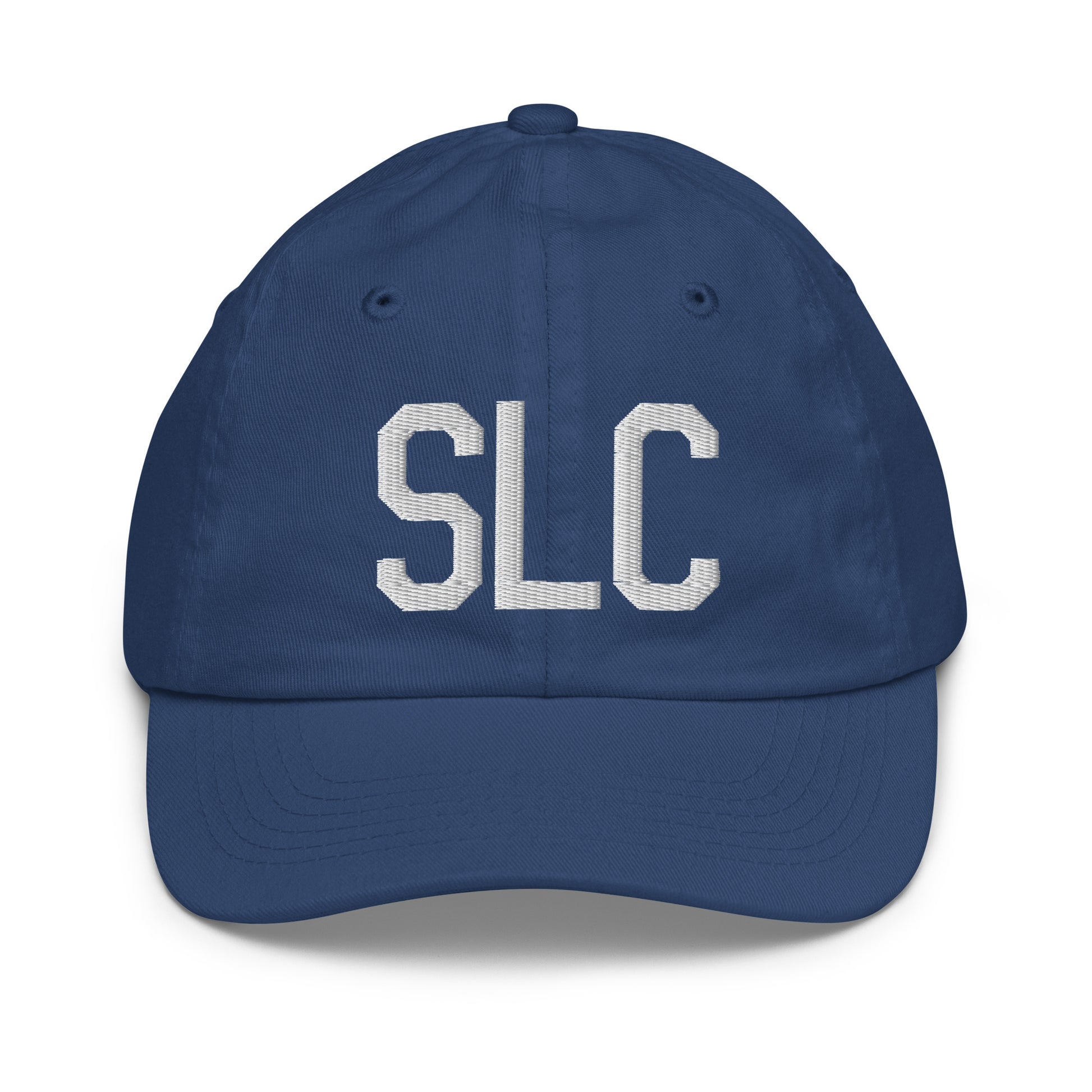 Airport Code Kid's Baseball Cap - White • SLC Salt Lake City • YHM Designs - Image 20