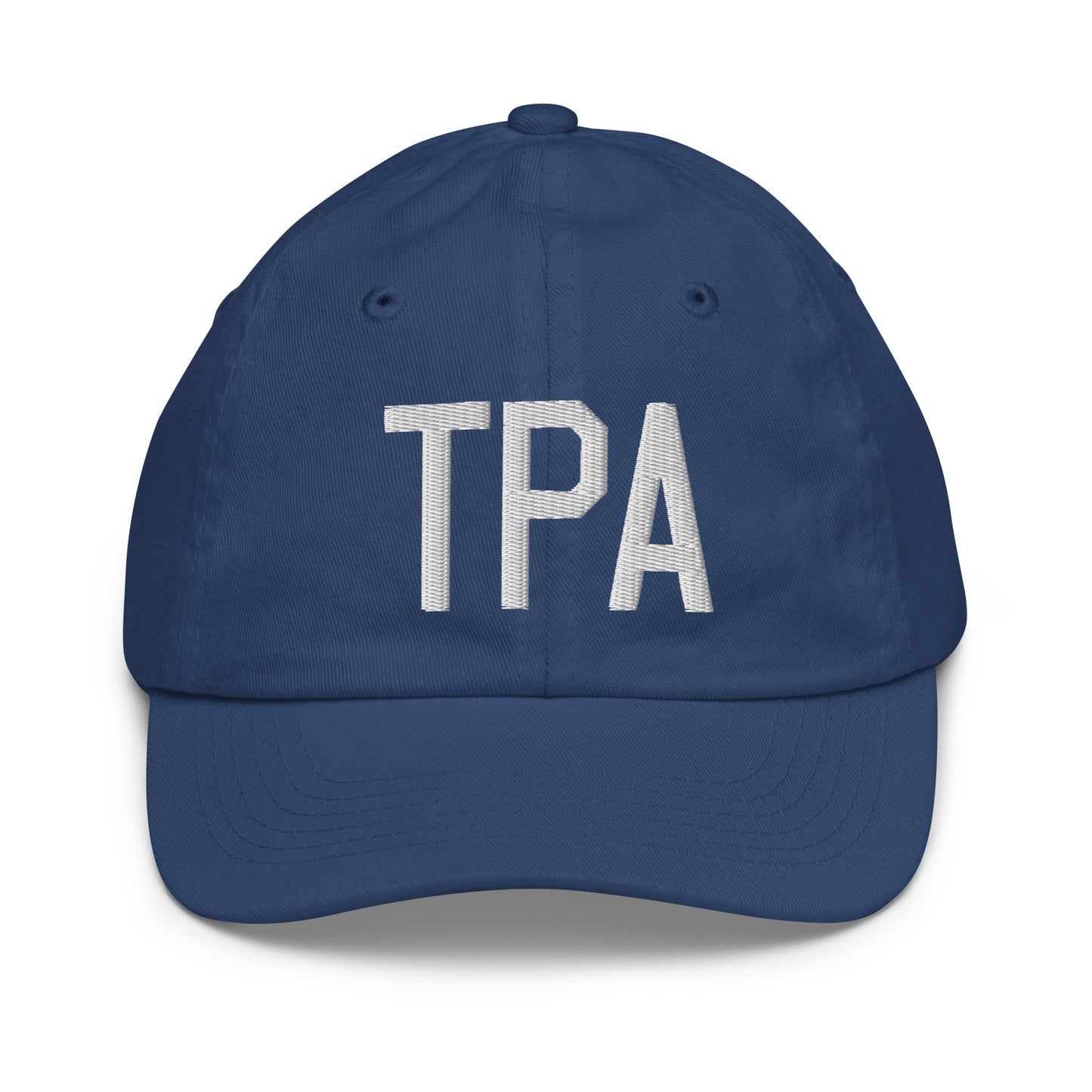 Airport Code Kid's Baseball Cap - White • TPA Tampa • YHM Designs - Image 20