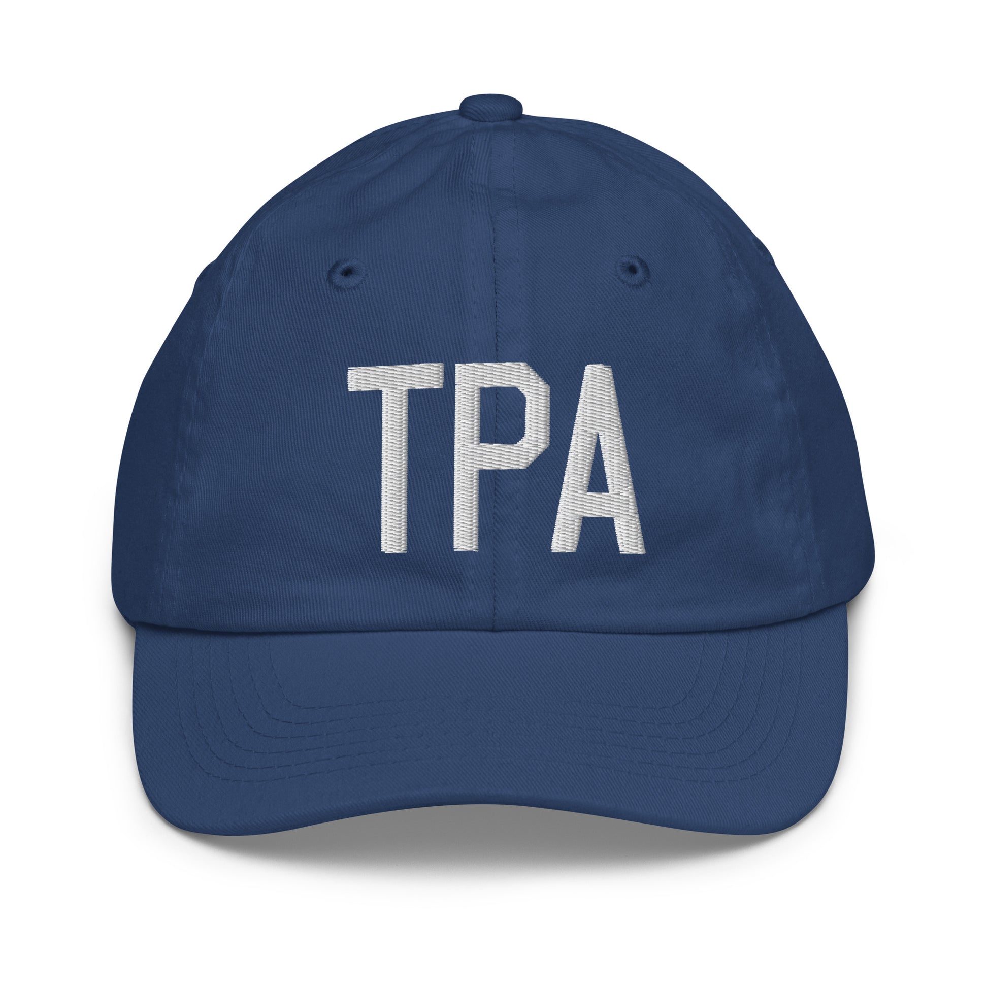 Airport Code Kid's Baseball Cap - White • TPA Tampa • YHM Designs - Image 20