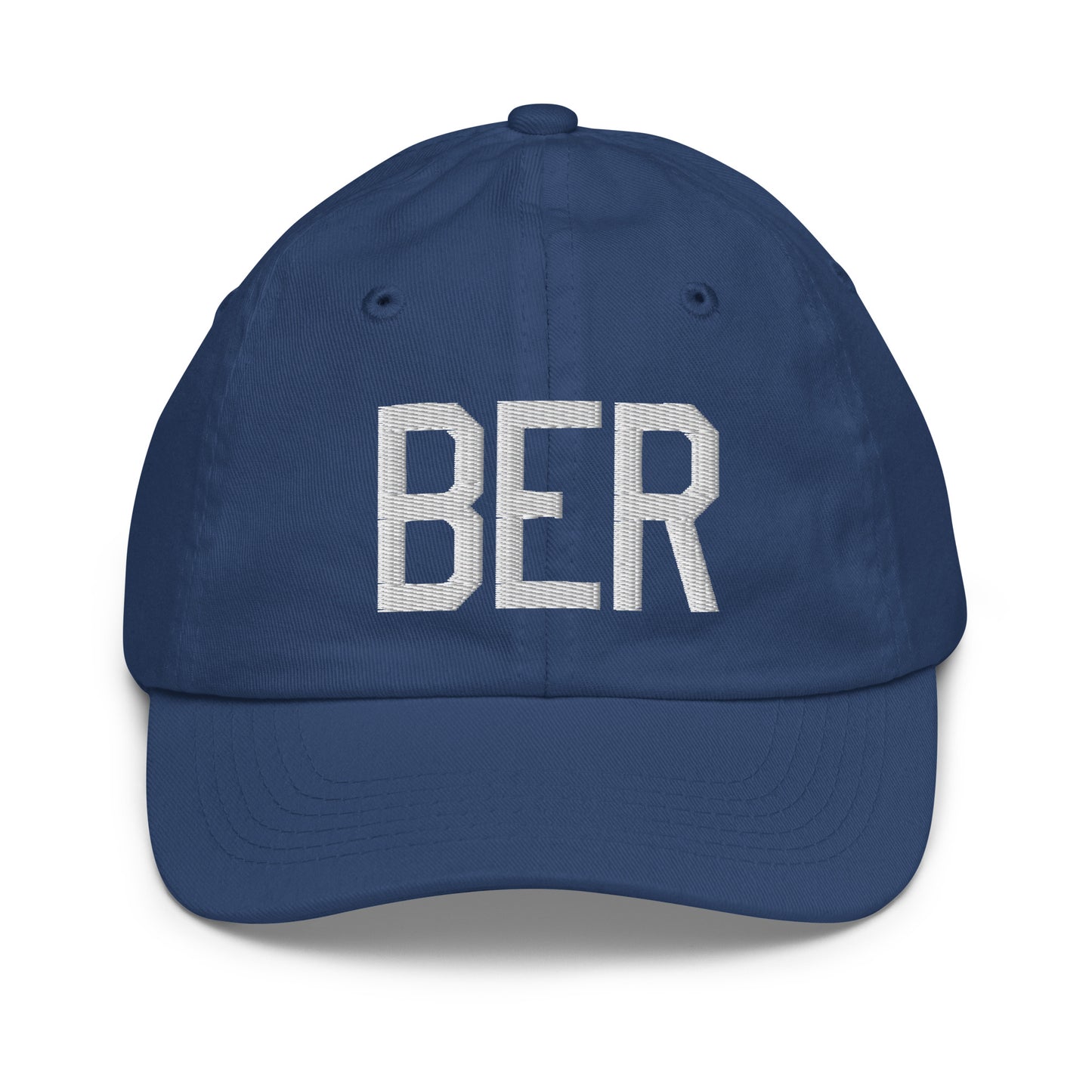 Airport Code Kid's Baseball Cap - White • BER Berlin • YHM Designs - Image 20