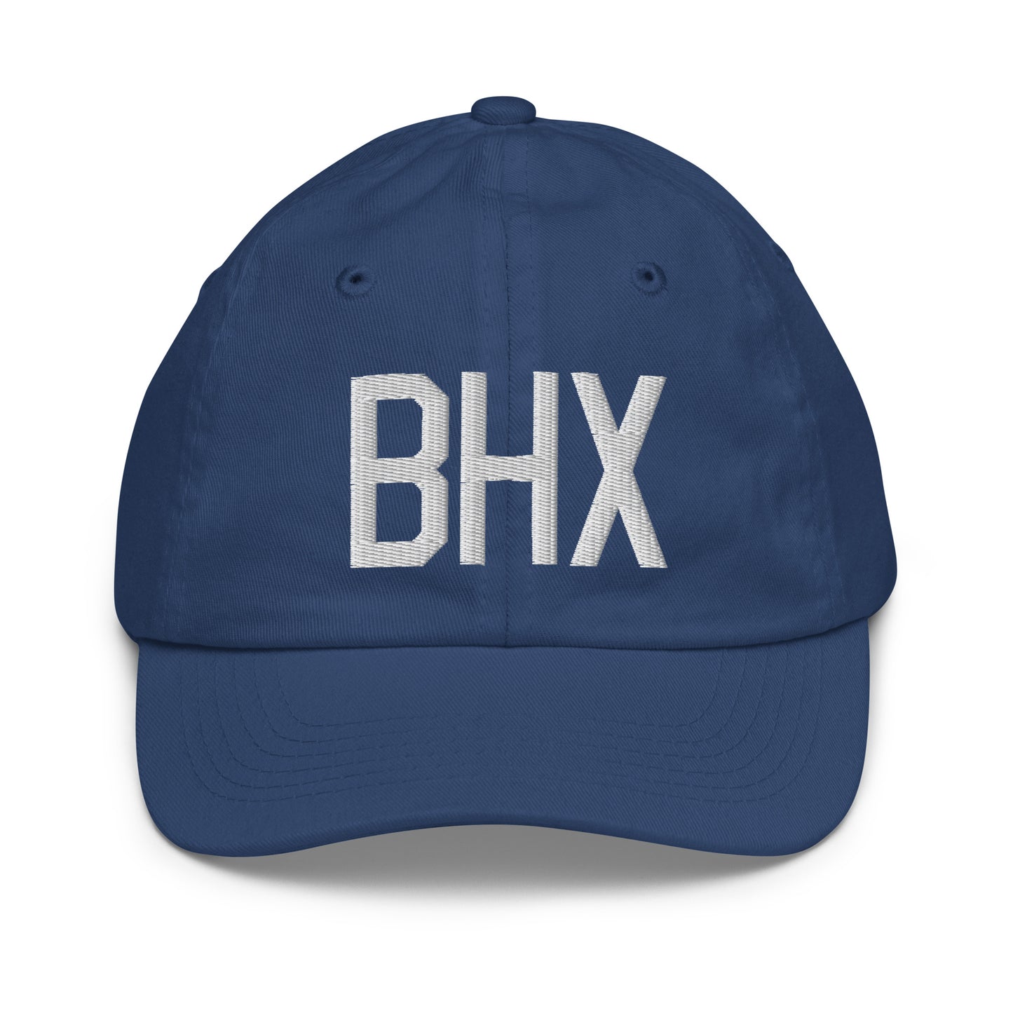Airport Code Kid's Baseball Cap - White • BHX Birmingham • YHM Designs - Image 20