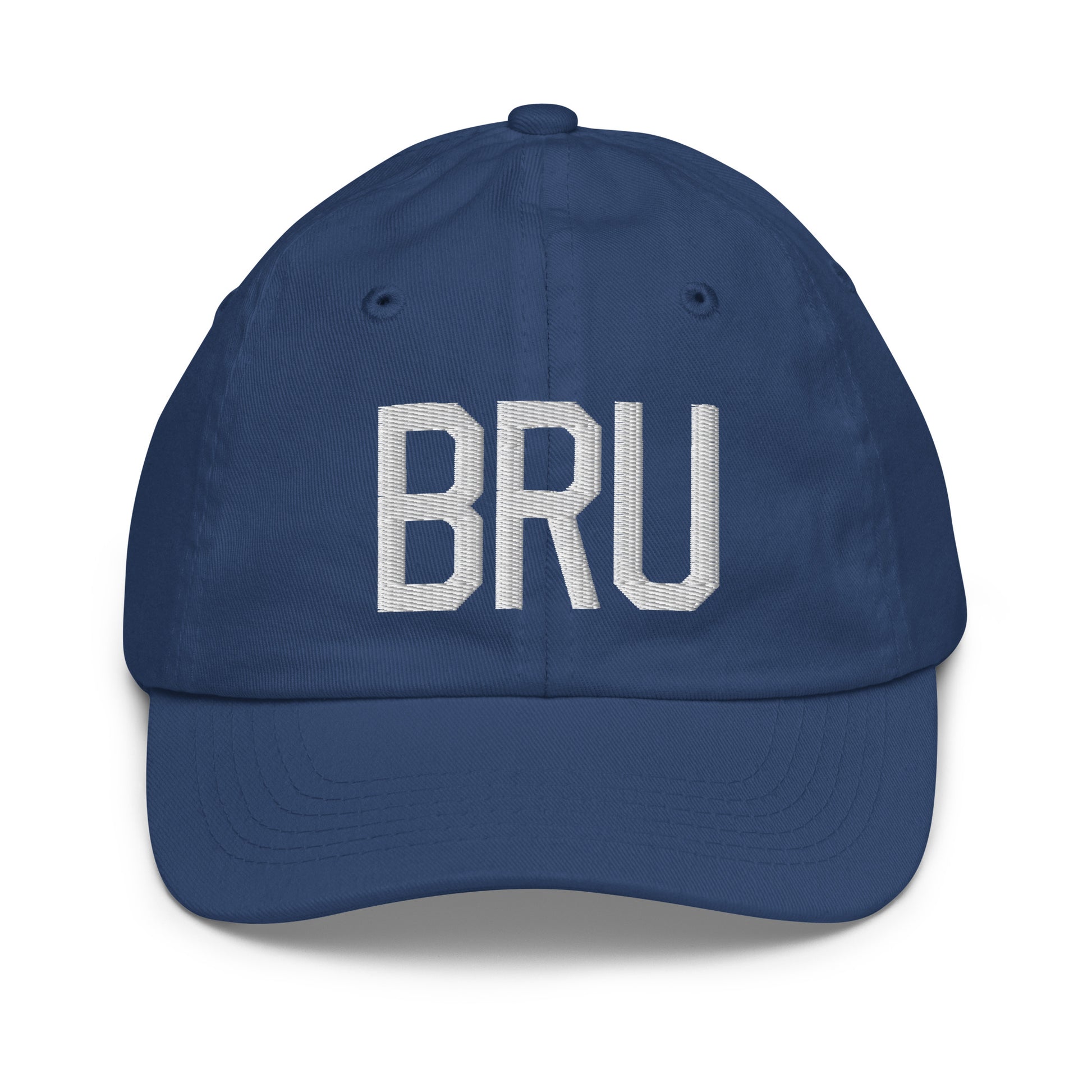 Airport Code Kid's Baseball Cap - White • BRU Brussels • YHM Designs - Image 20