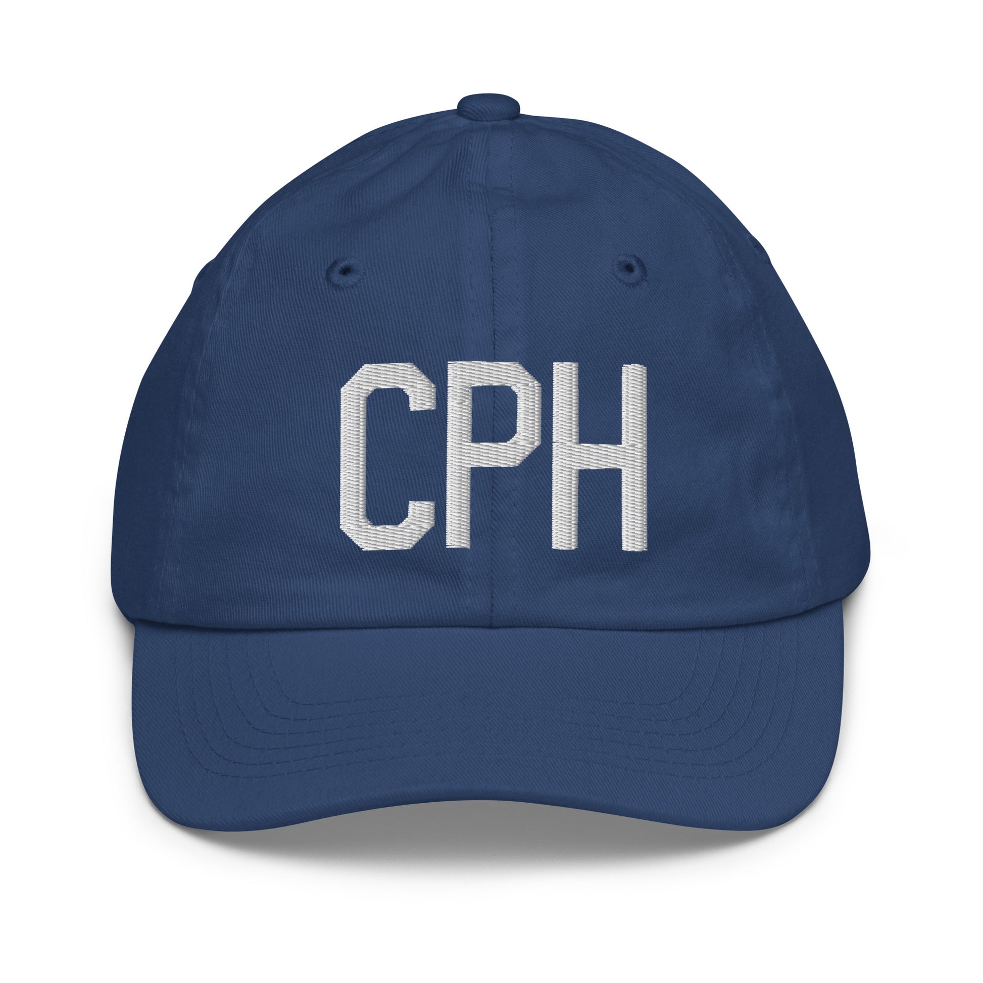Airport Code Kid's Baseball Cap - White • CPH Copenhagen • YHM Designs - Image 20