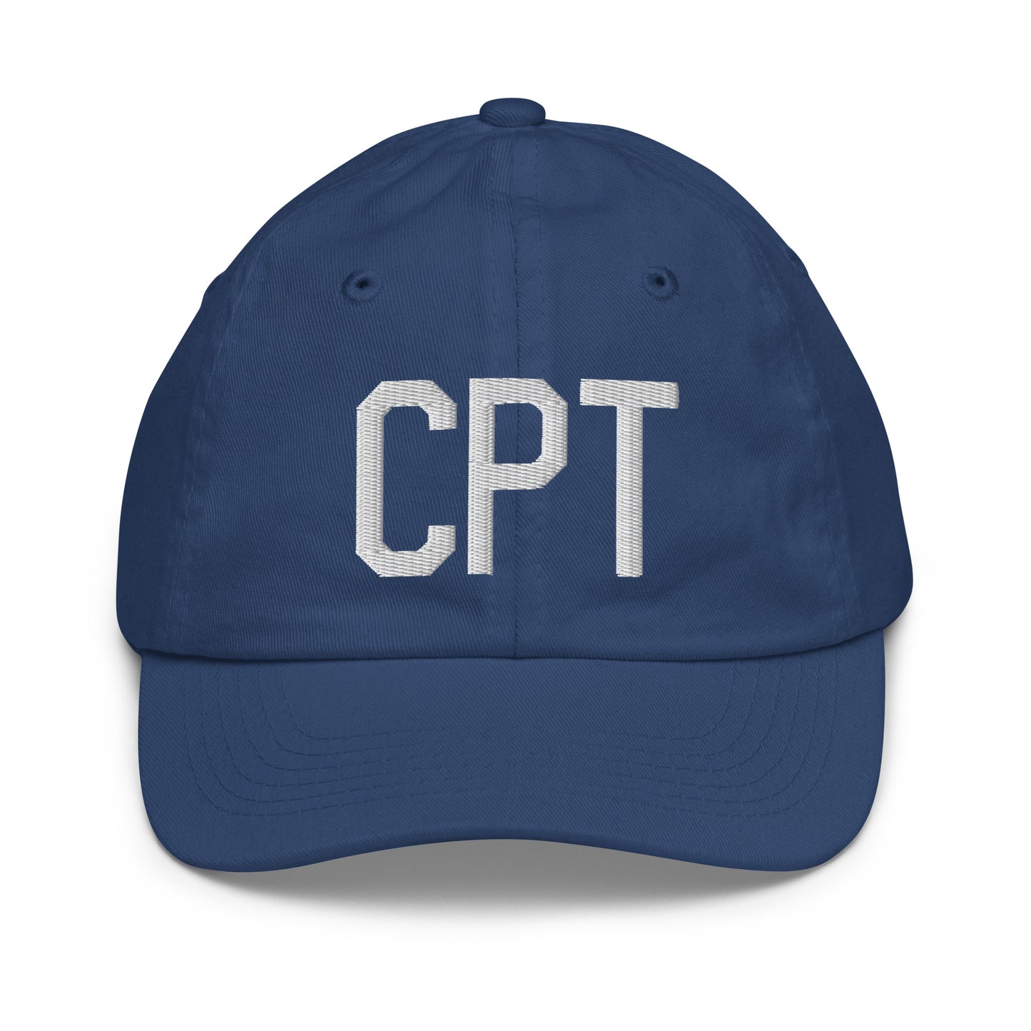 Airport Code Kid's Baseball Cap - White • CPT Cape Town • YHM Designs - Image 20