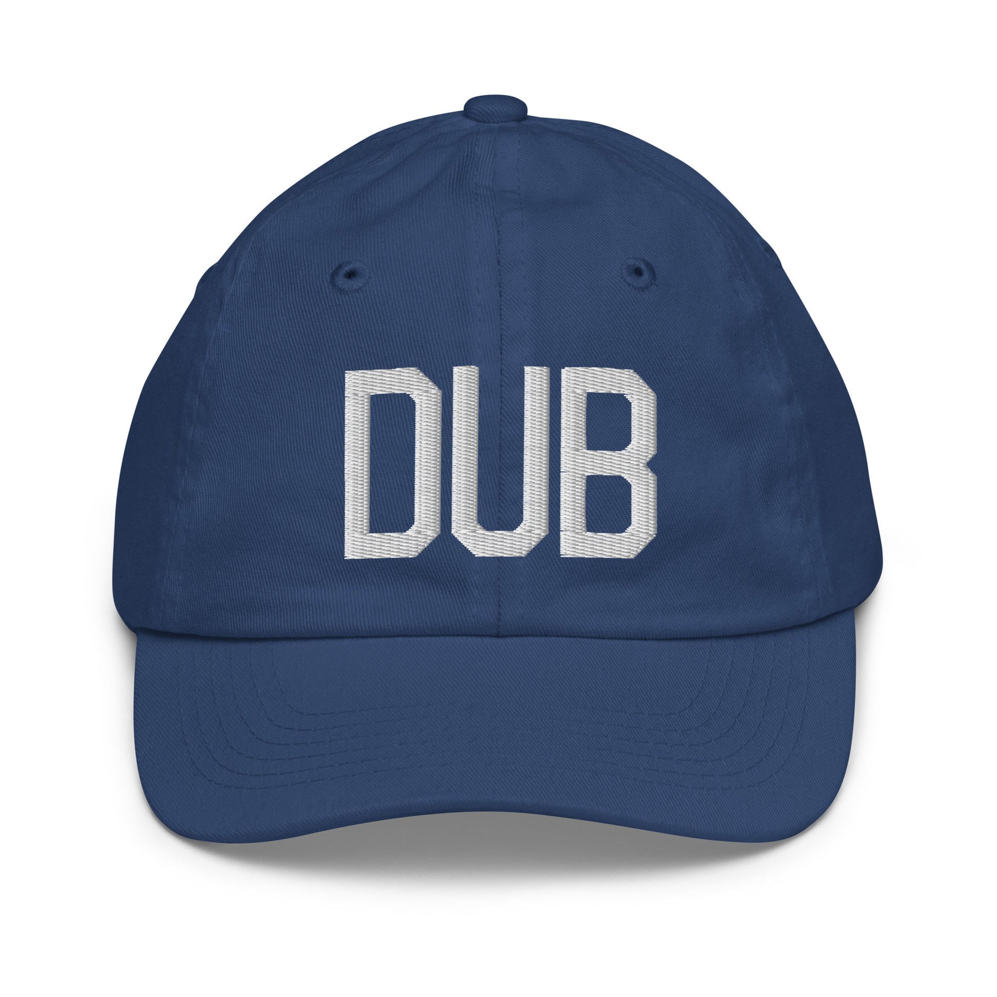 Airport Code Kid's Baseball Cap - White • DUB Dublin • YHM Designs - Image 20