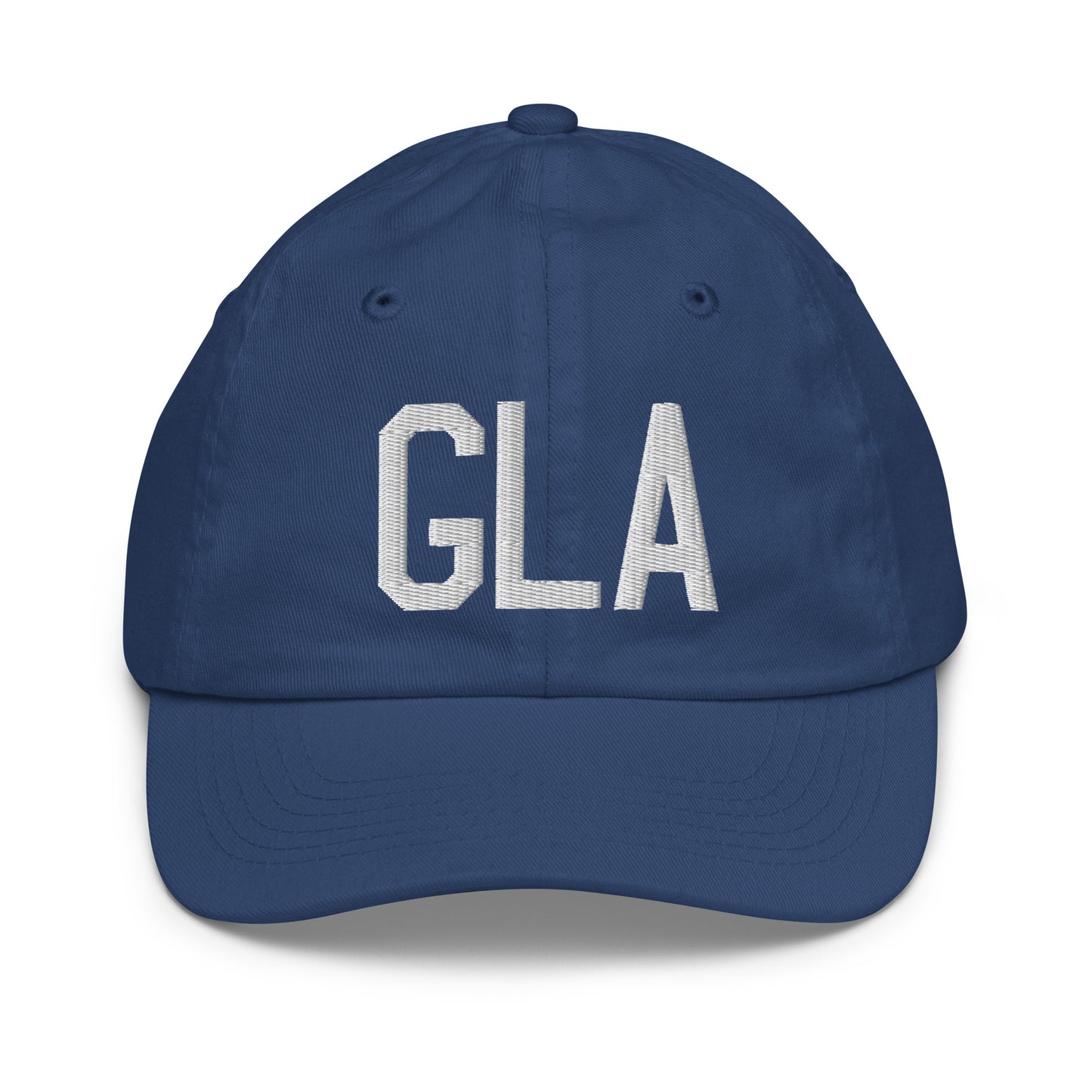 Airport Code Kid's Baseball Cap - White • GLA Glasgow • YHM Designs - Image 20