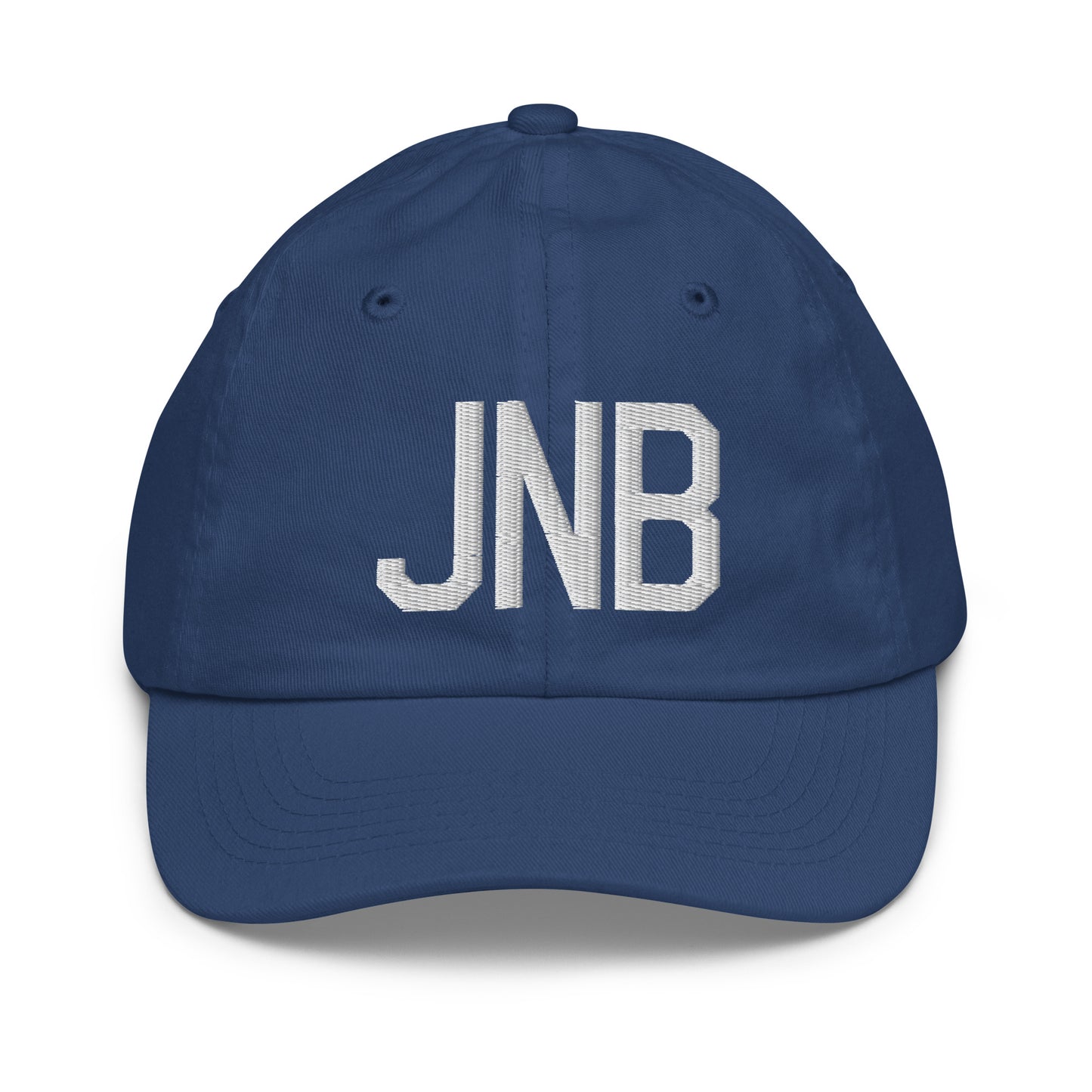 Airport Code Kid's Baseball Cap - White • JNB Johannesburg • YHM Designs - Image 20