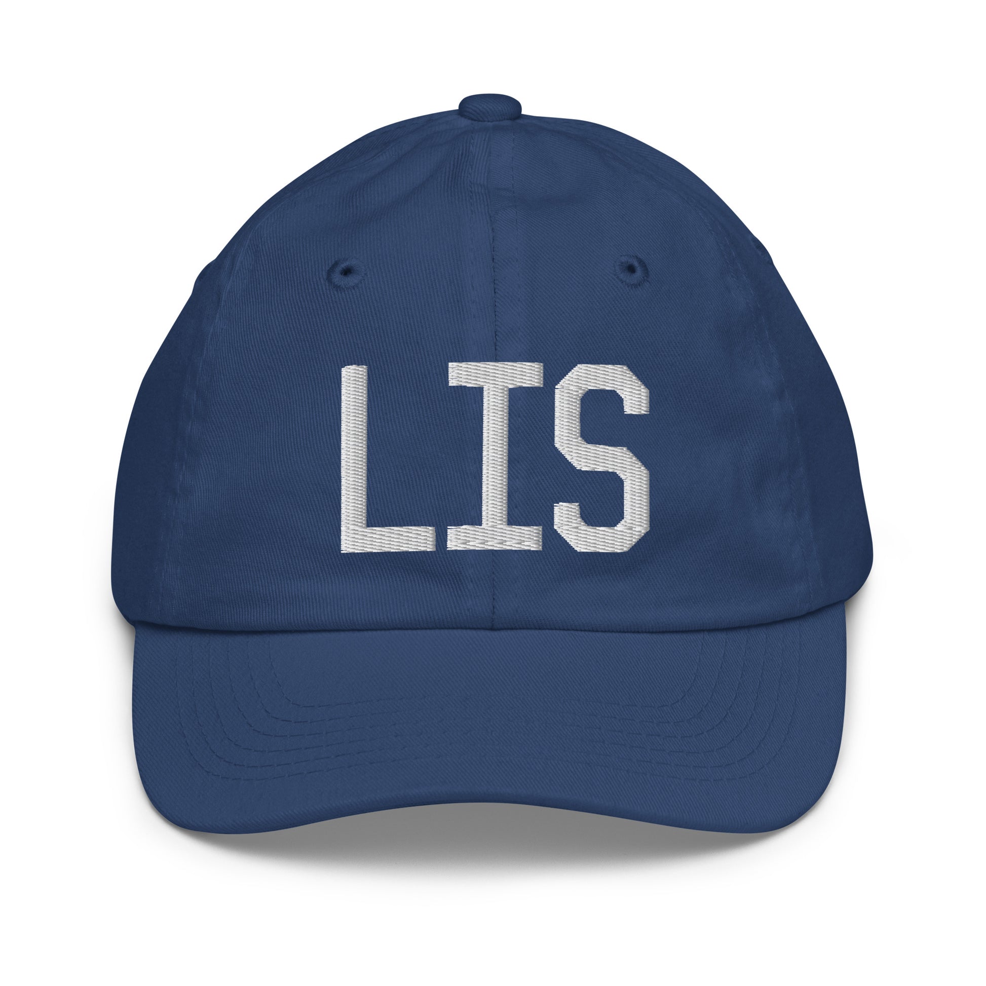 Airport Code Kid's Baseball Cap - White • LIS Lisbon • YHM Designs - Image 20