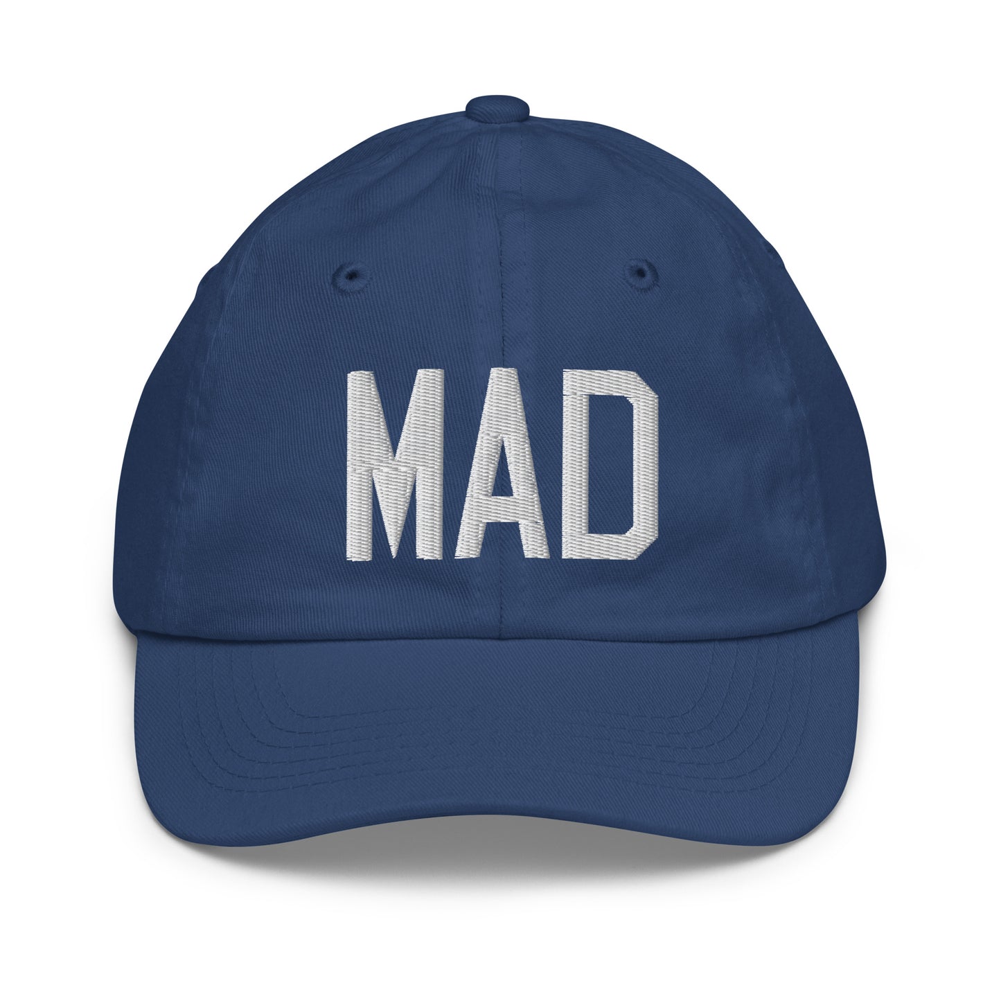 Airport Code Kid's Baseball Cap - White • MAD Madrid • YHM Designs - Image 20