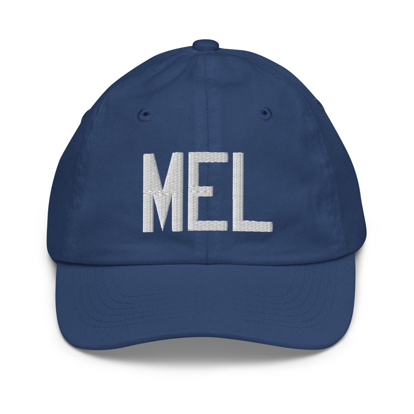 Airport Code Kid's Baseball Cap - White • MEL Melbourne • YHM Designs - Image 20