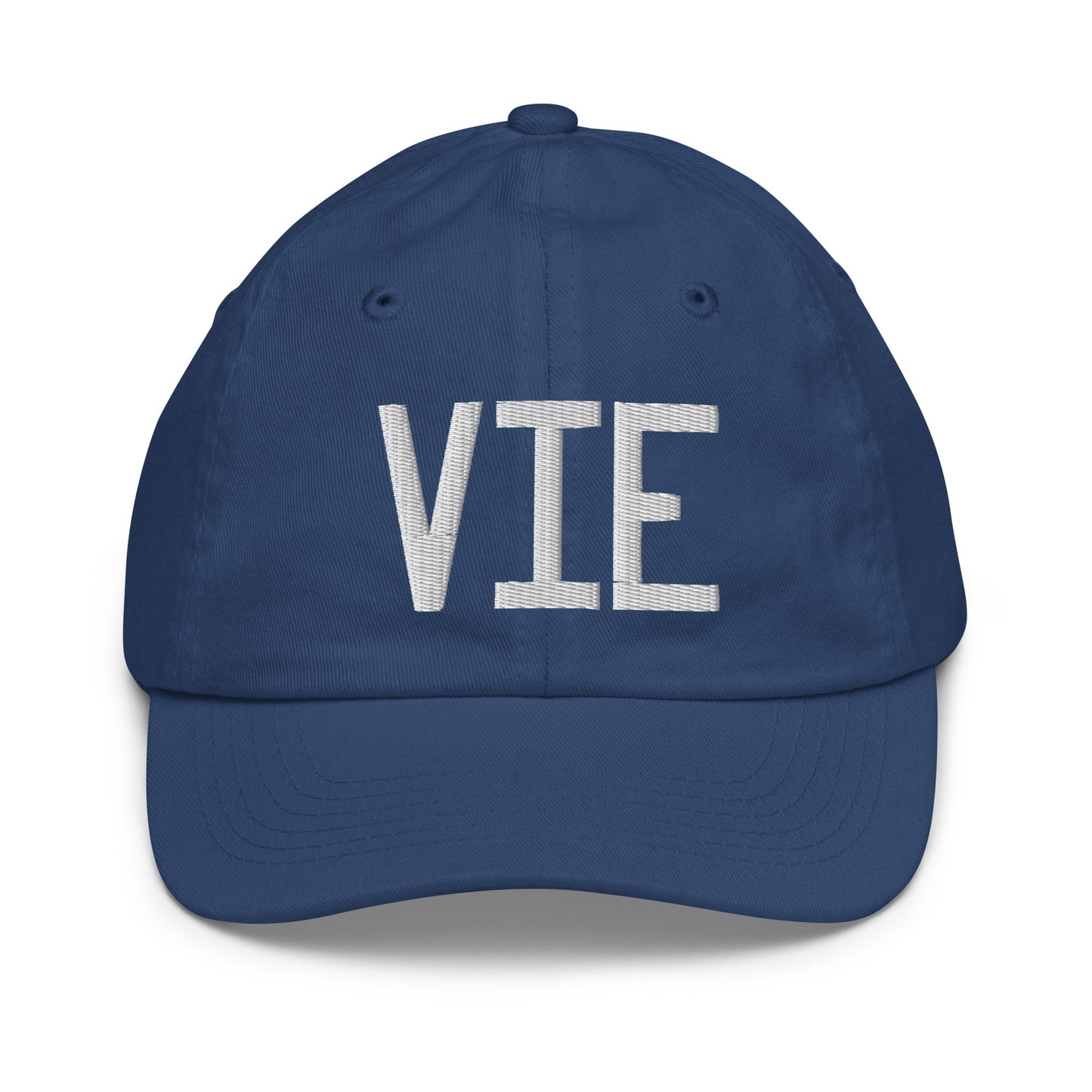 Airport Code Kid's Baseball Cap - White • VIE Vienna • YHM Designs - Image 20