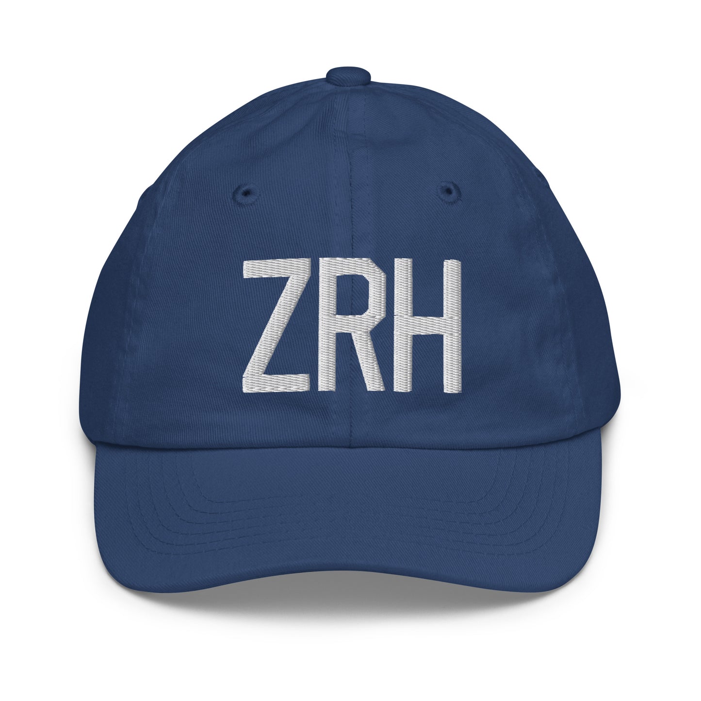 Airport Code Kid's Baseball Cap - White • ZRH Zurich • YHM Designs - Image 20