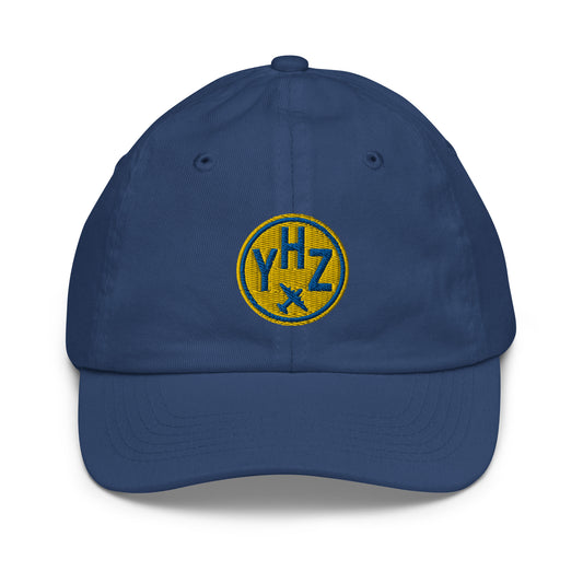 Roundel Kid's Baseball Cap - Gold • YHZ Halifax • YHM Designs - Image 02