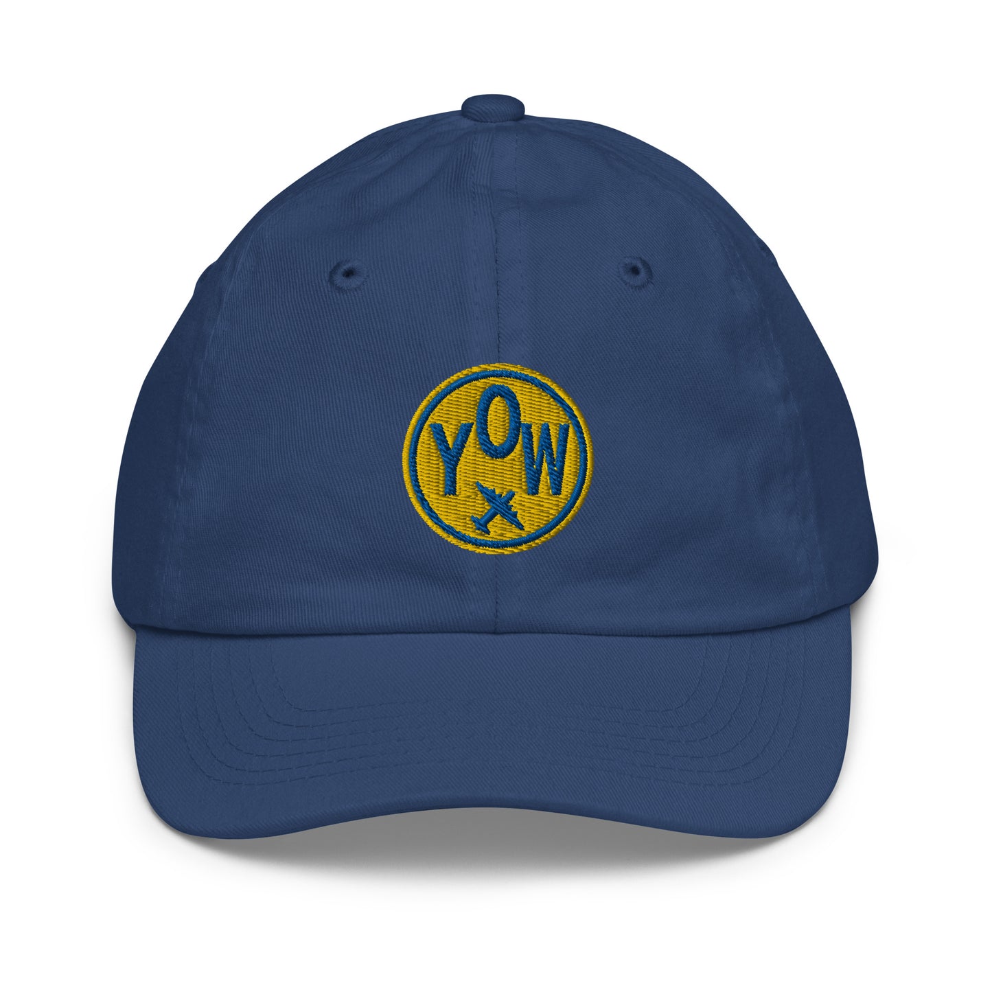 Roundel Kid's Baseball Cap - Gold • YOW Ottawa • YHM Designs - Image 02