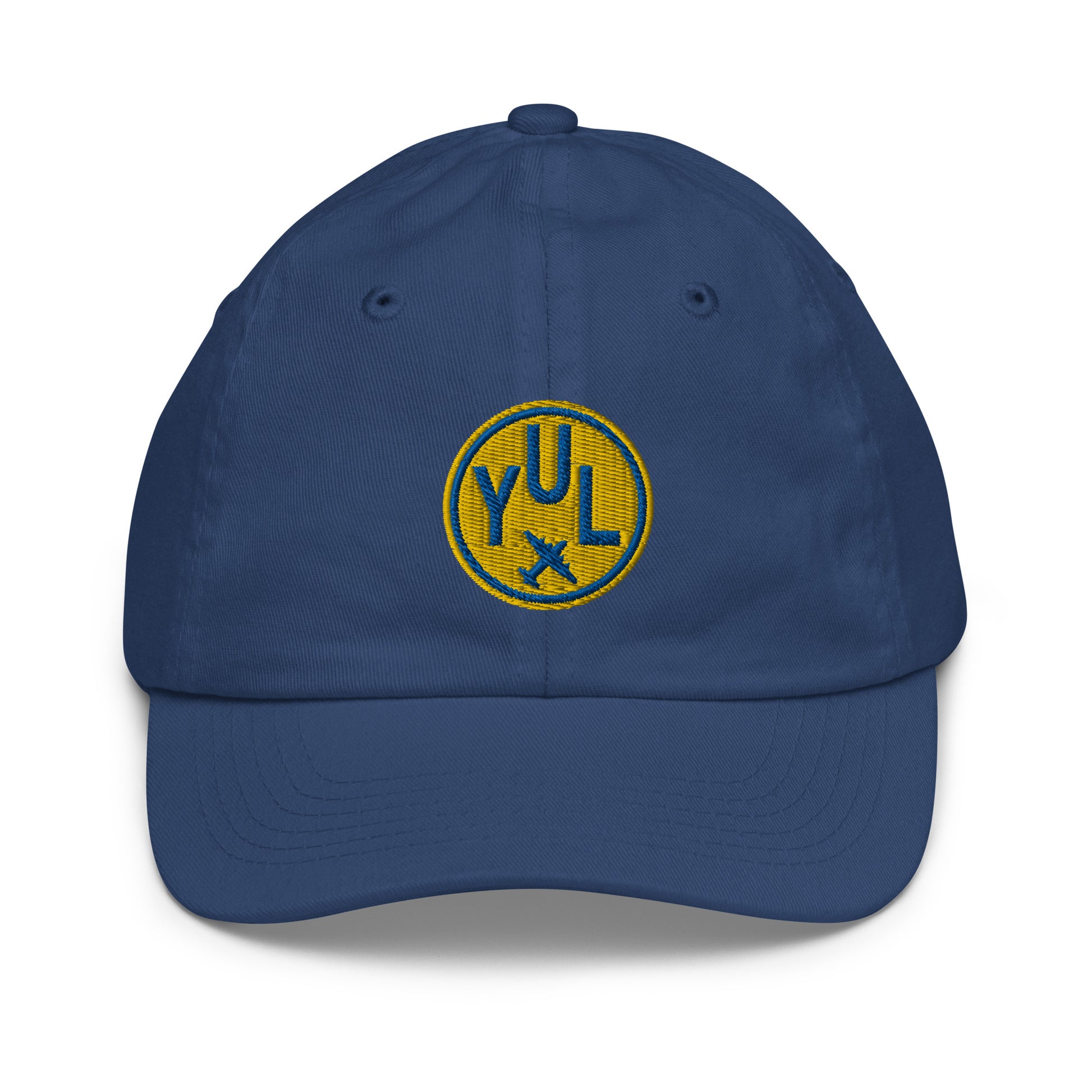Roundel Kid's Baseball Cap - Gold • YUL Montreal • YHM Designs - Image 02