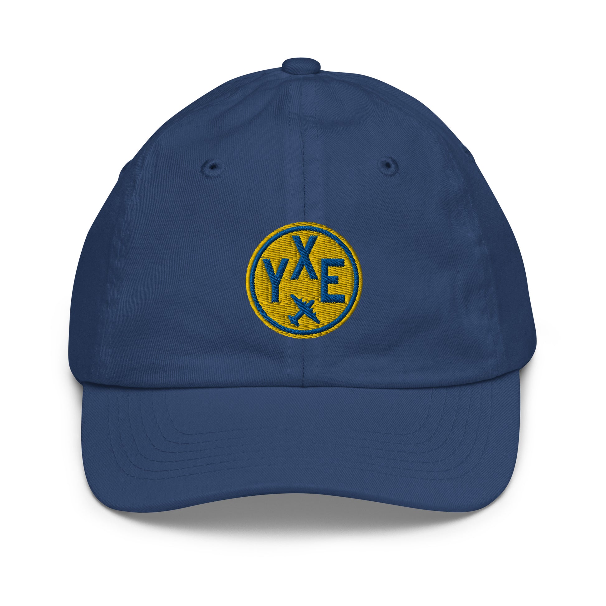 Roundel Kid's Baseball Cap - Gold • YXE Saskatoon • YHM Designs - Image 02