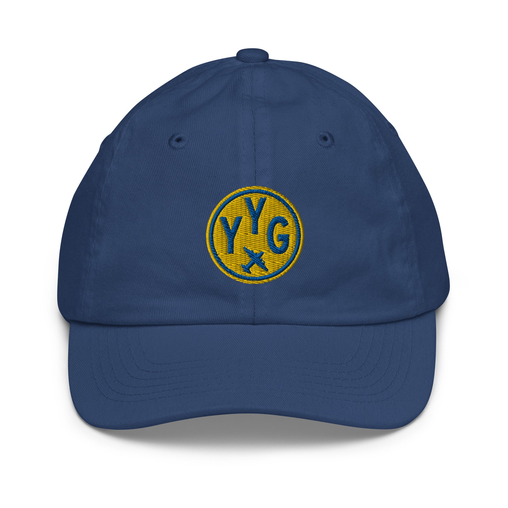 Roundel Kid's Baseball Cap - Gold • YYG Charlottetown • YHM Designs - Image 02